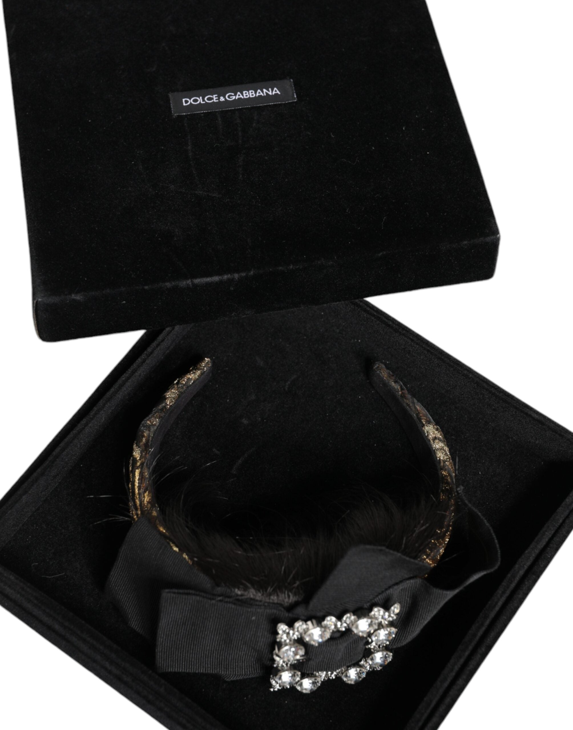 Dolce & Gabbana Μαύρο Parrucchiera Crystal Headband Διάδημα