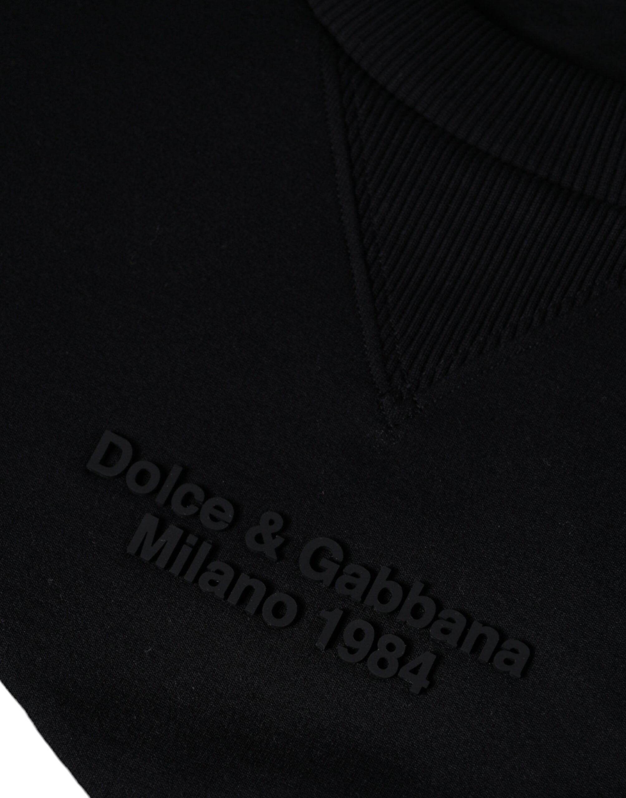 Dolce & Gabbana Μαύρο Leopard Crew Neck Φούτερ Πουλόβερ