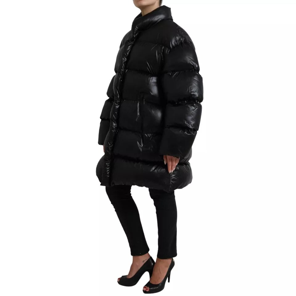 Dolce & Gabbana Μαύρο Μπουφάν Puffer Quilted Full Zip