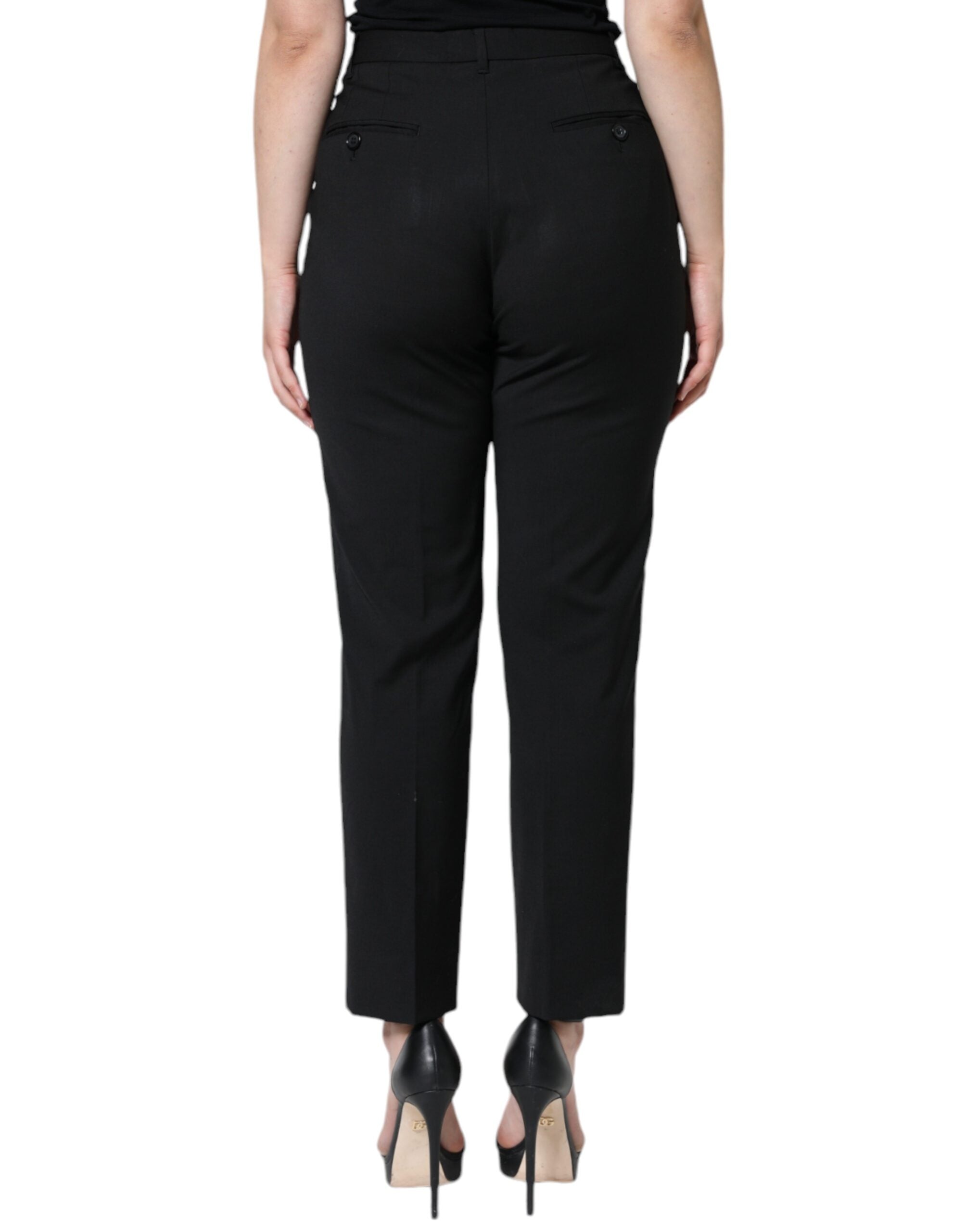 Dolce & Gabbana Black High Waist Tapered Pants