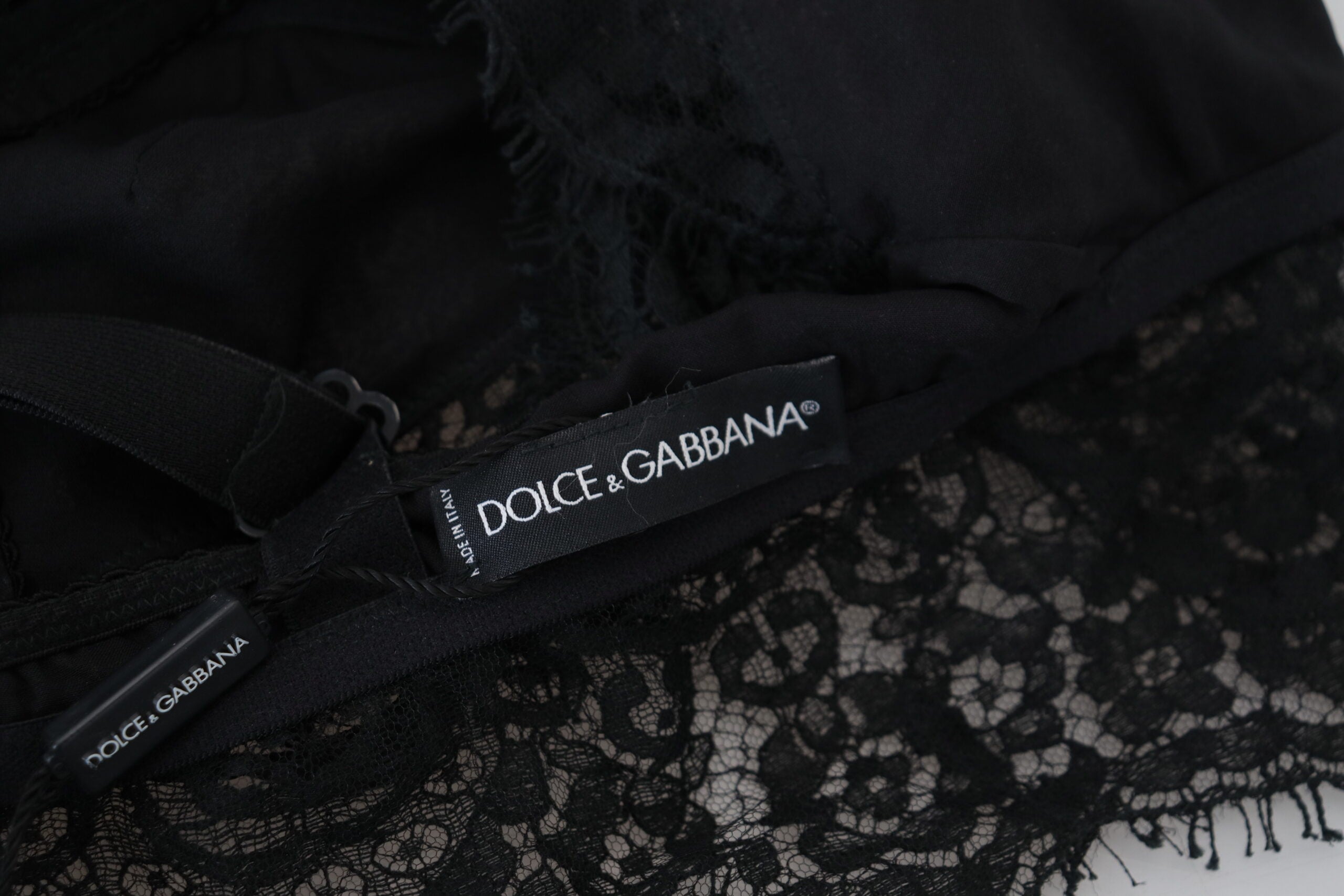 Dolce & Gabbana Μαύρο Floral Lace Stretch Bralette Εσώρουχα