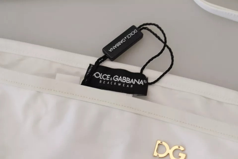 Dolce & Gabbana Λευκό Μπικίνι Κάτω Μέρος Swimwear DG Logo