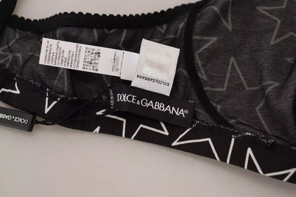 Dolce & Gabbana Μαύρο Millennials Star Σουτιέν Χωρίς Σύρμα από Βαμβάκι Εσώρουχα