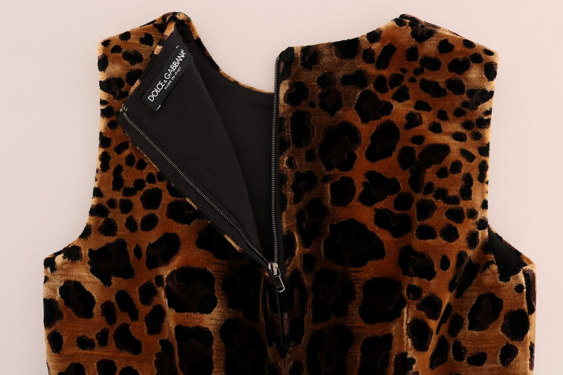 Dolce &amp; Gabbana Αμάνικο Leopard Mini Sheath φόρεμα