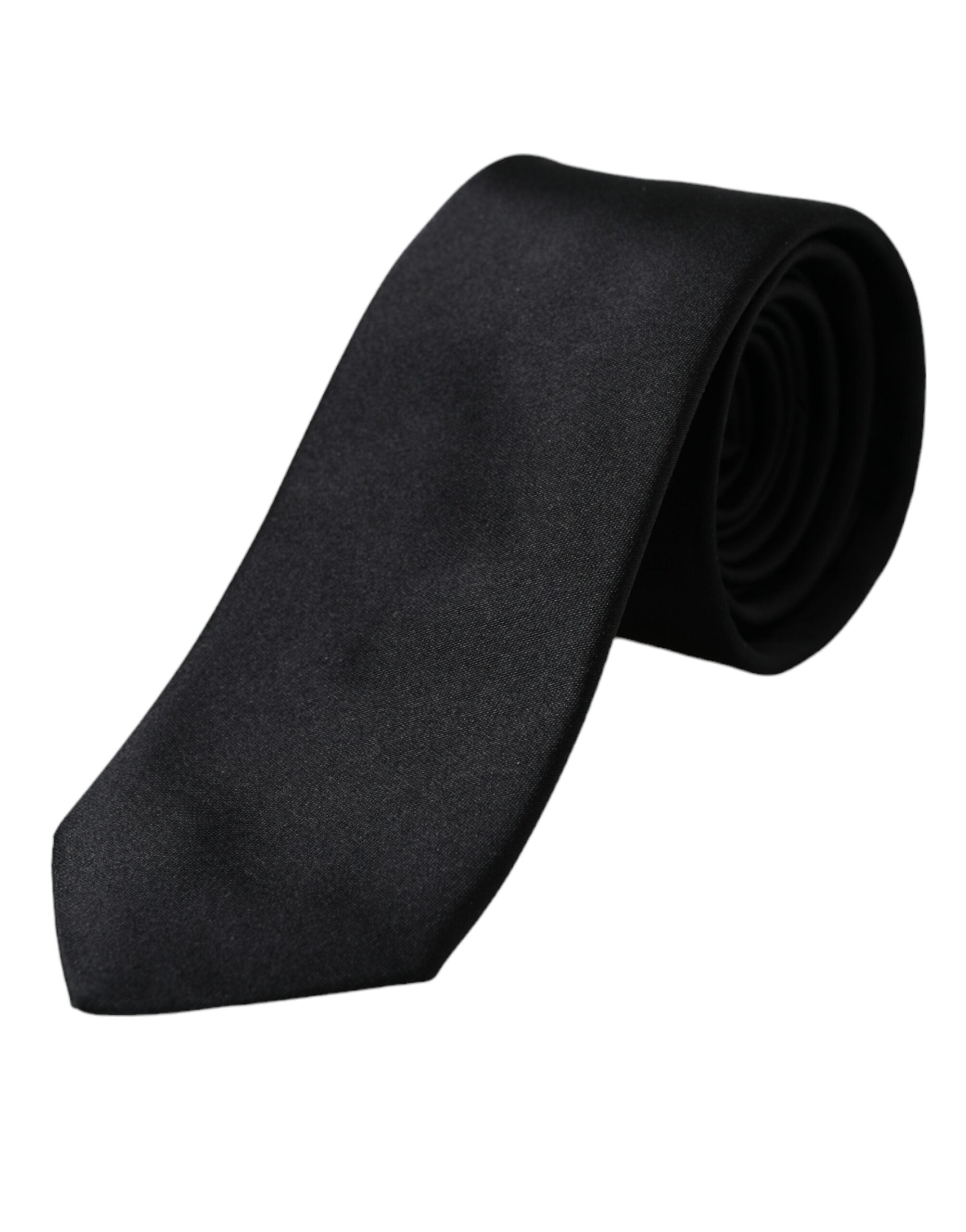 Dolce & Gabbana Black Solid Silk Adjustable Tie Men