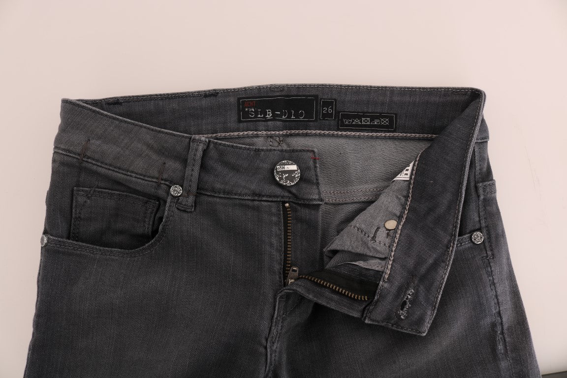 Acht Sleek Grey Slim-Fit Designer Jeans