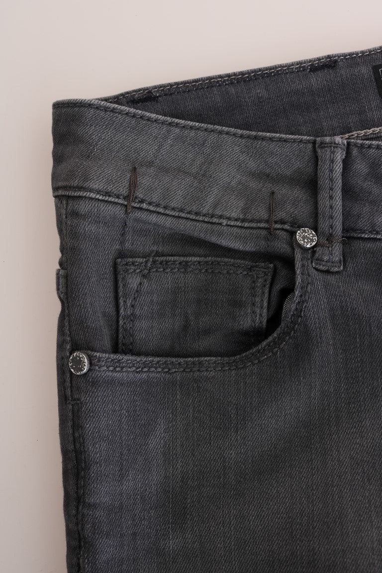 Acht Sleek Grey Slim-Fit Designer Jeans