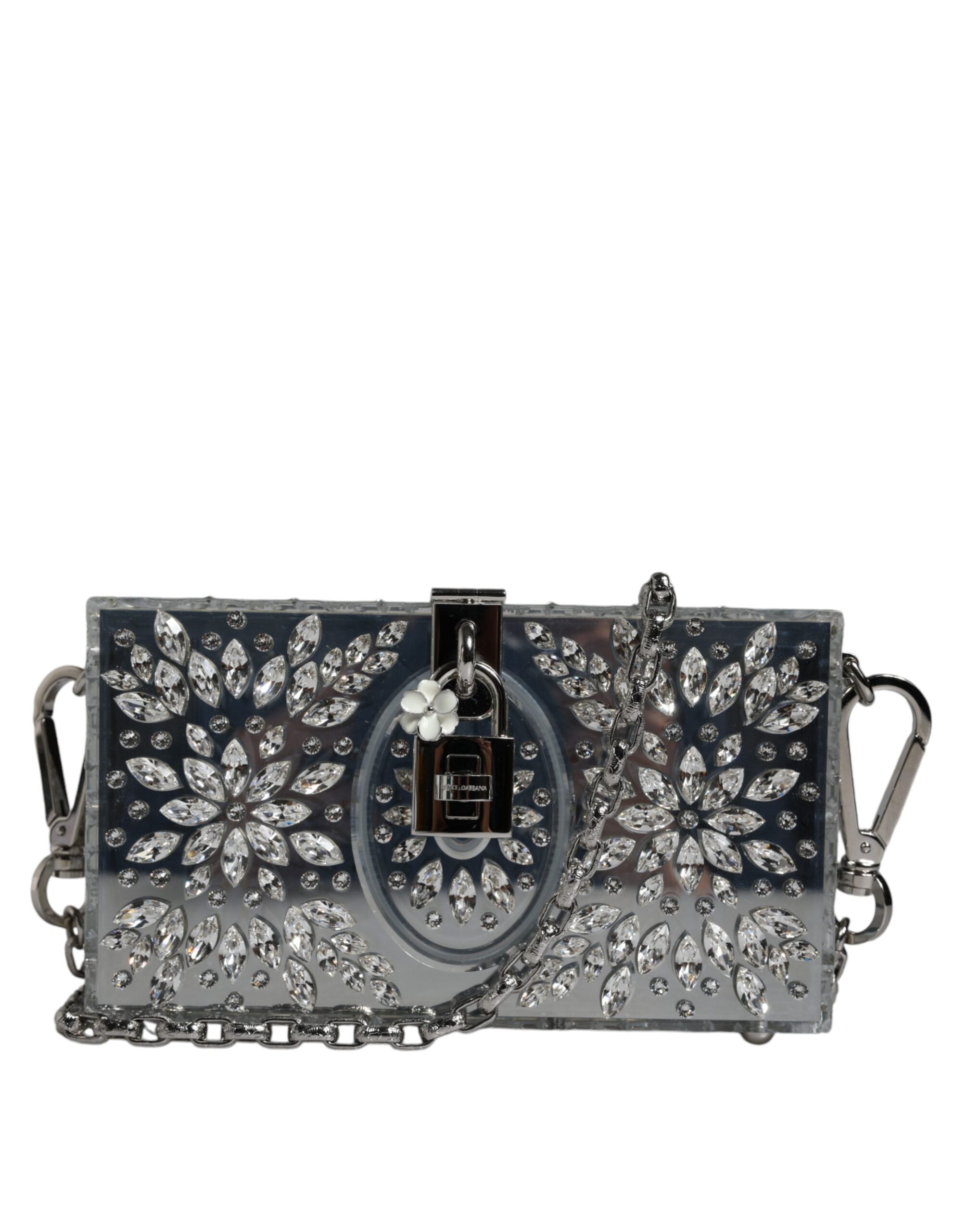 Dolce & Gabbana Ασημένια Μίνι Τσάντα Χειρός Evening Purse Bag από Plexiglass