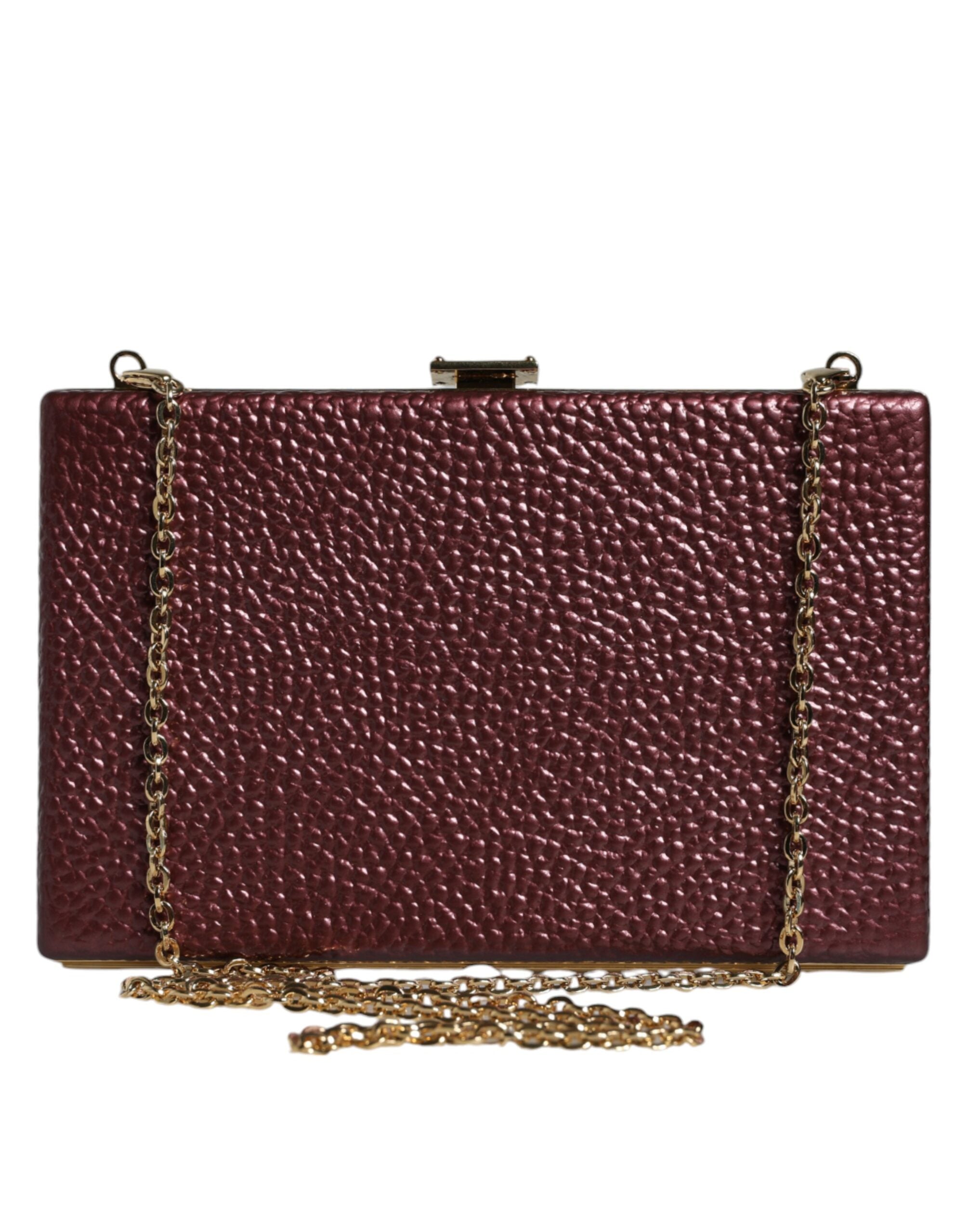 Dolce & Gabbana Μαρούνε Δερμάτινο Clutch Evening Crossbody Τσάντα