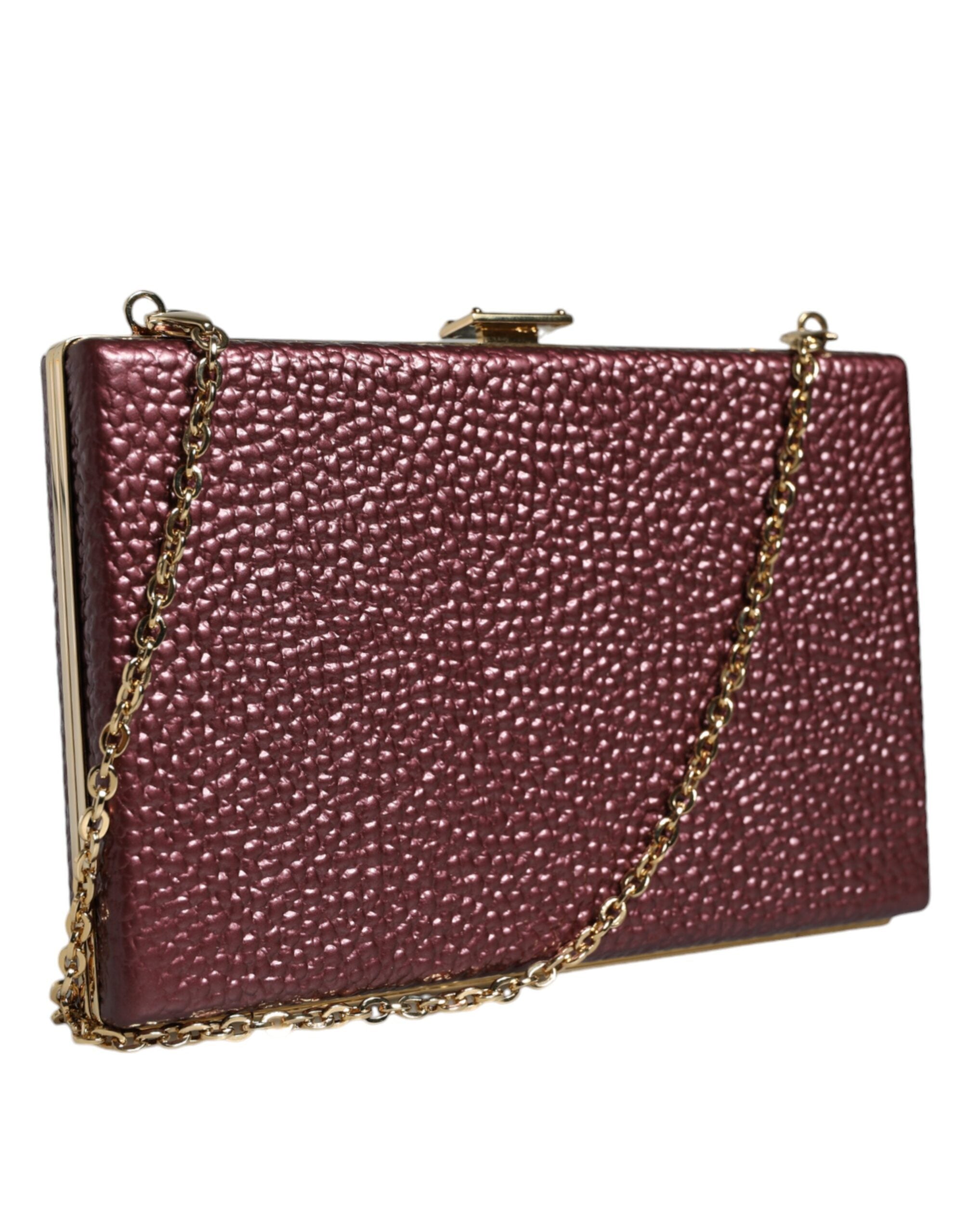 Dolce & Gabbana Μαρούνε Δερμάτινο Clutch Evening Crossbody Τσάντα