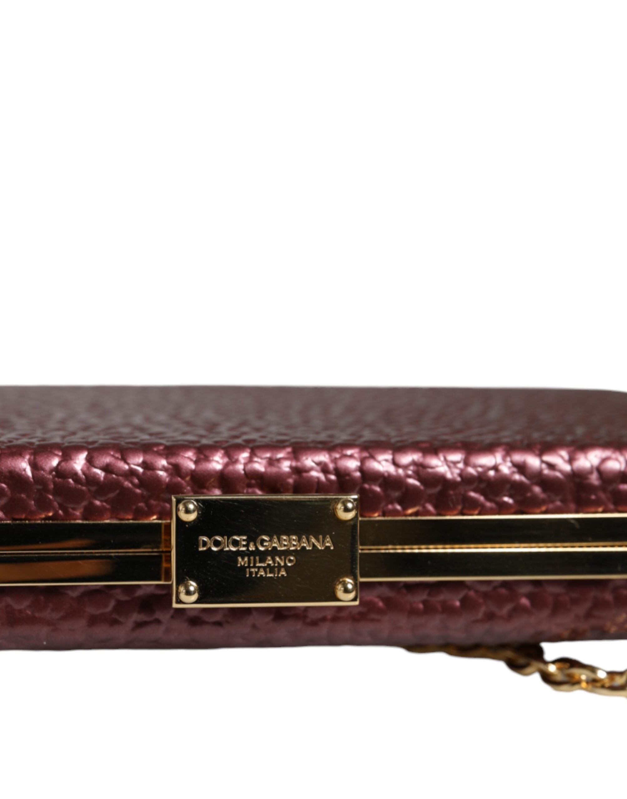 Dolce & Gabbana Μαρούνε Δερμάτινο Clutch Evening Crossbody Τσάντα