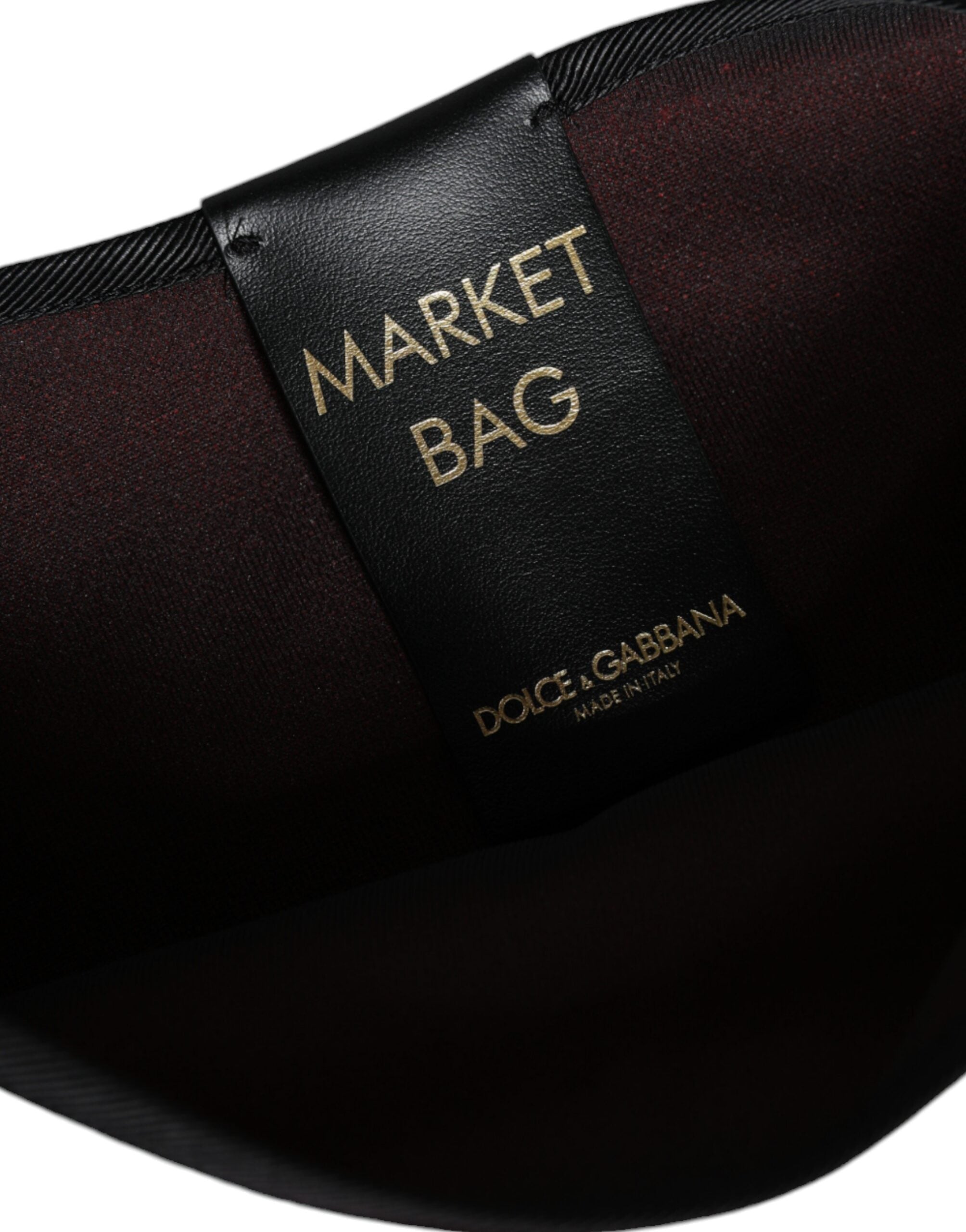 Dolce & Gabbana Red Cotton Velvet Logo Shopping Tote MARKET Bag