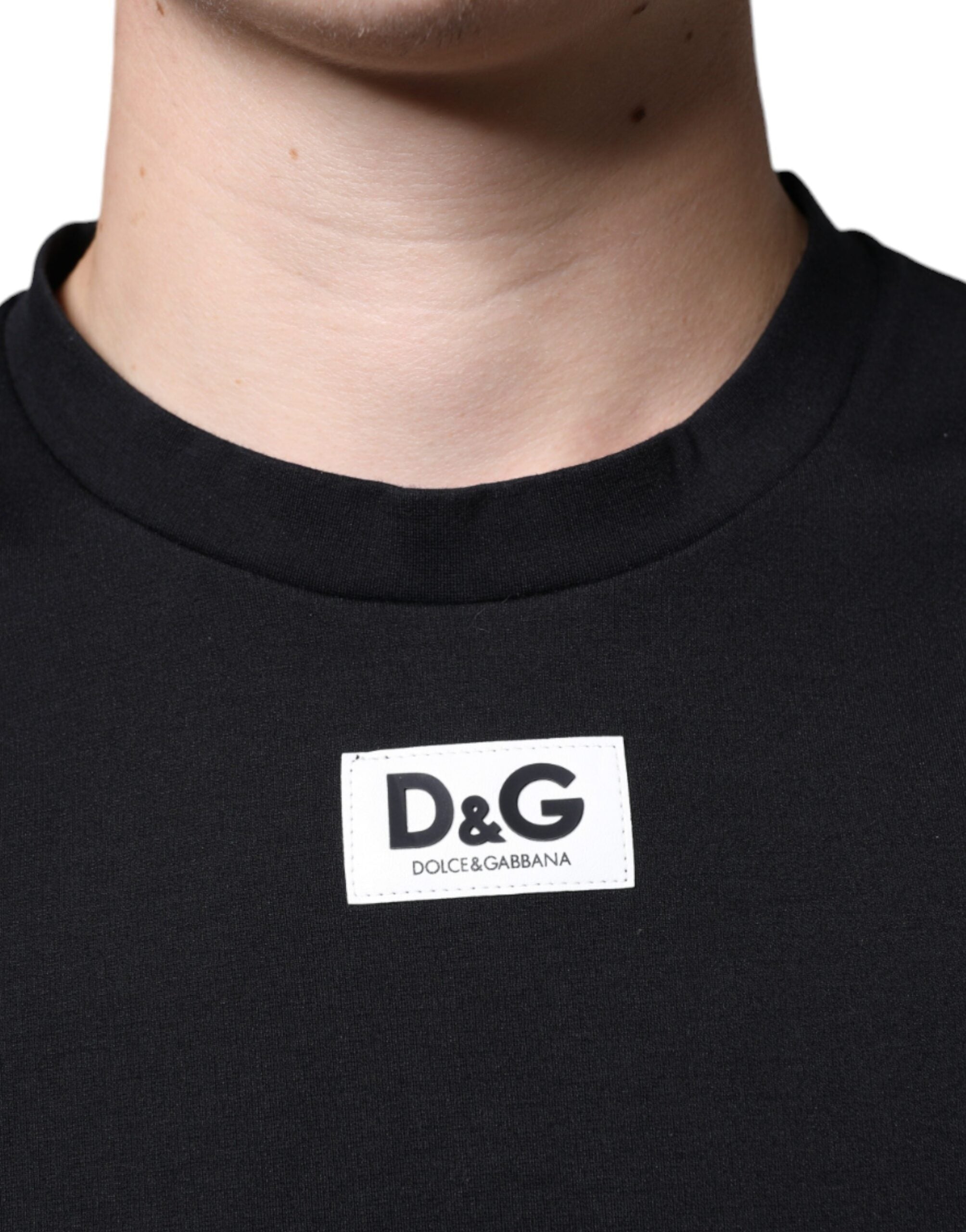 Dolce & Gabbana Σκούρο Μπλε Βαμβακερό DG Λογότυπο Casual T-shirt