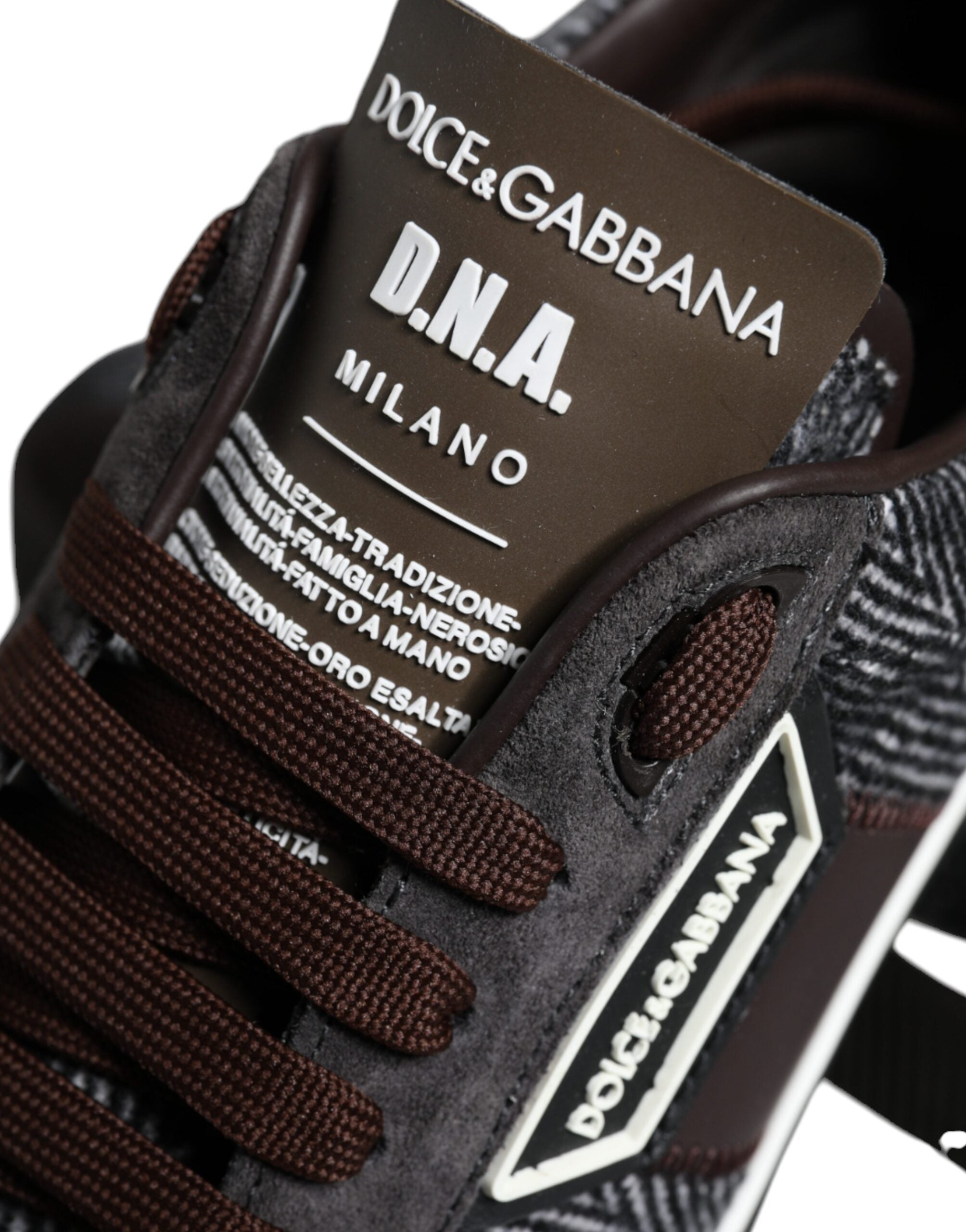 Dolce & Gabbana Μαύρα Λευκά Δερμάτινα Χαμηλά Sneakers Miami