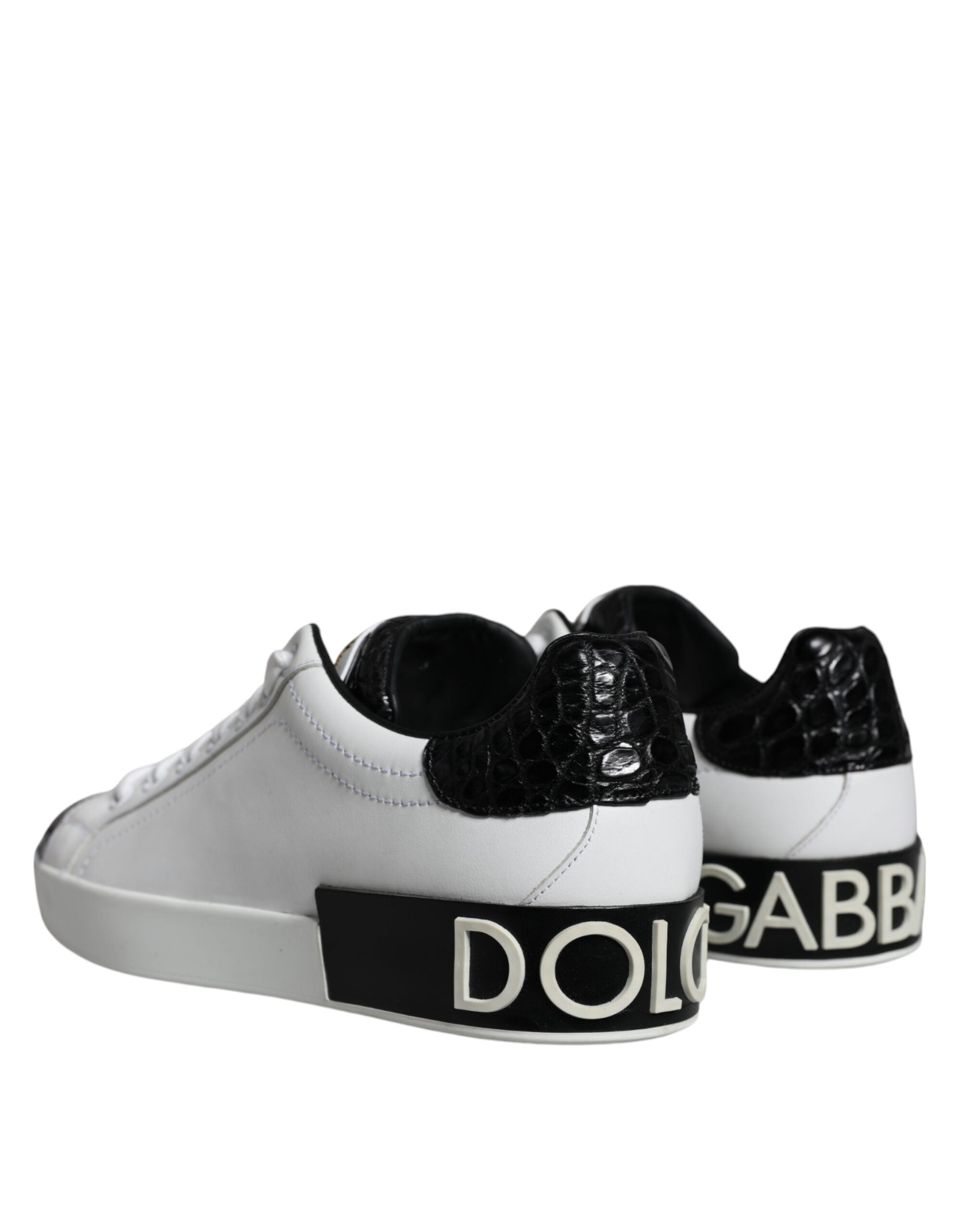 Dolce & Gabbana Μαύρα Δερμάτινα Παπούτσια Sneakers Portofino