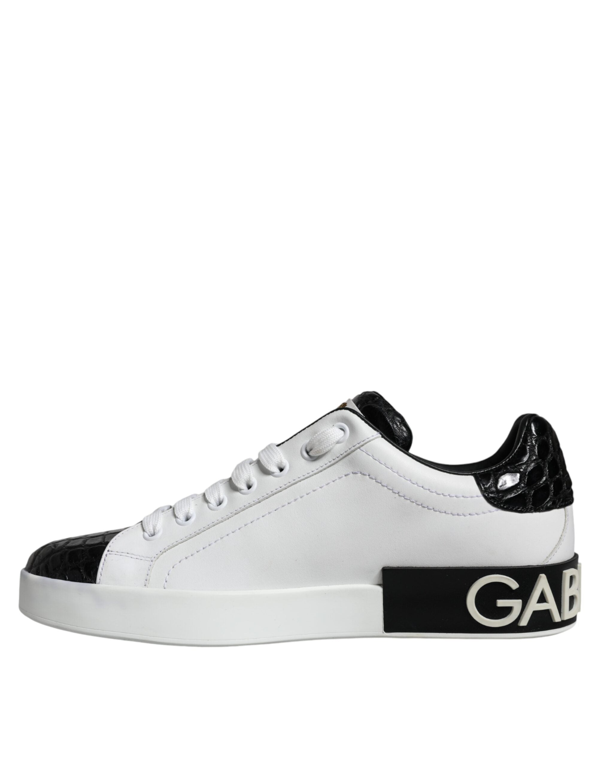 Dolce & Gabbana Μαύρα Δερμάτινα Παπούτσια Sneakers Portofino