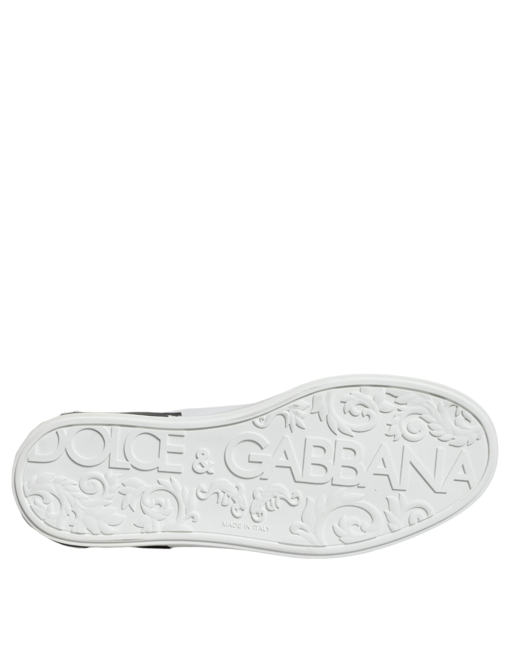 Dolce & Gabbana Μαύρα Δερμάτινα Sneakers Portofino με Λογότυπο