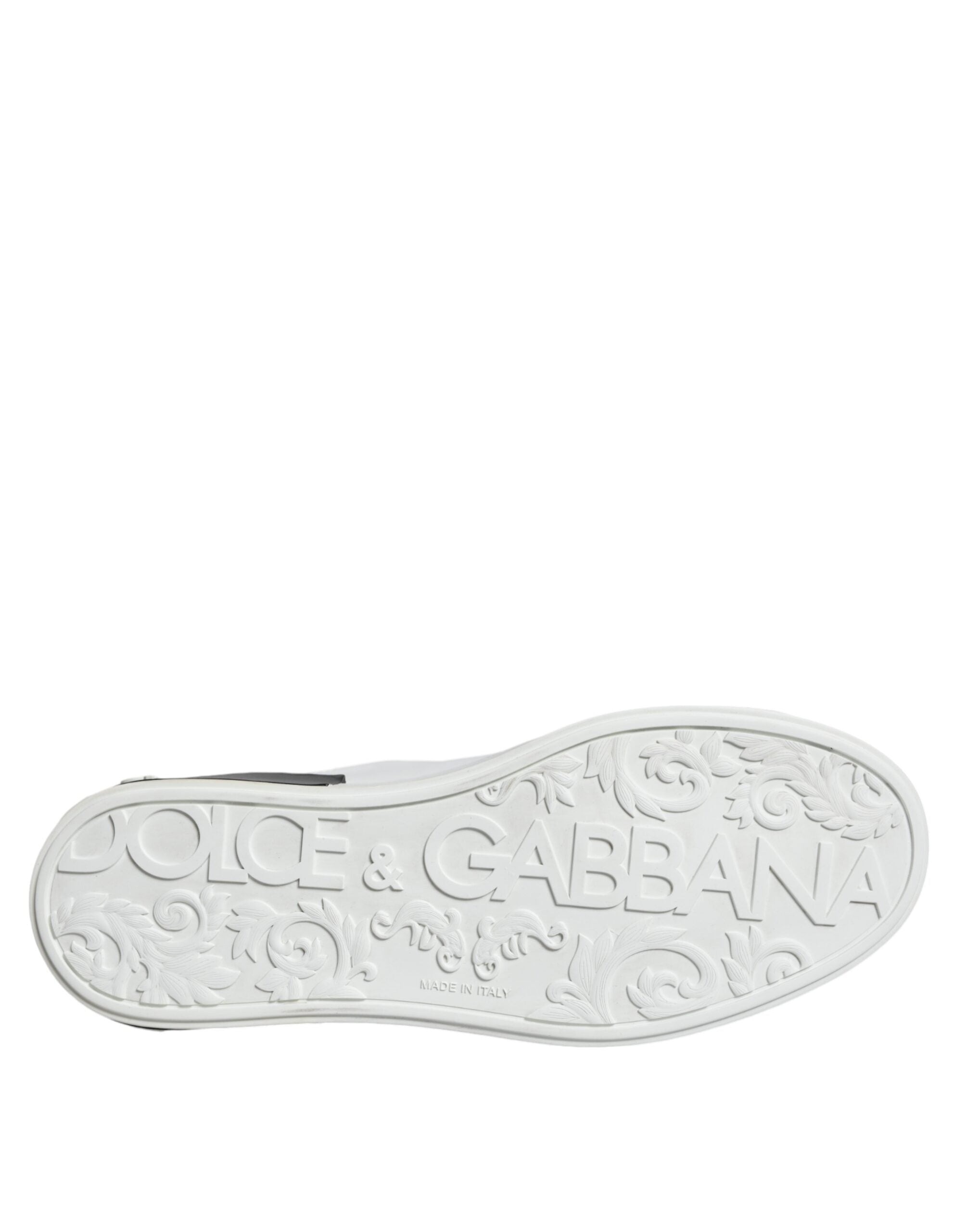 Dolce & Gabbana Μαύρα Δερμάτινα Παπούτσια Sneaker Logo Portofino