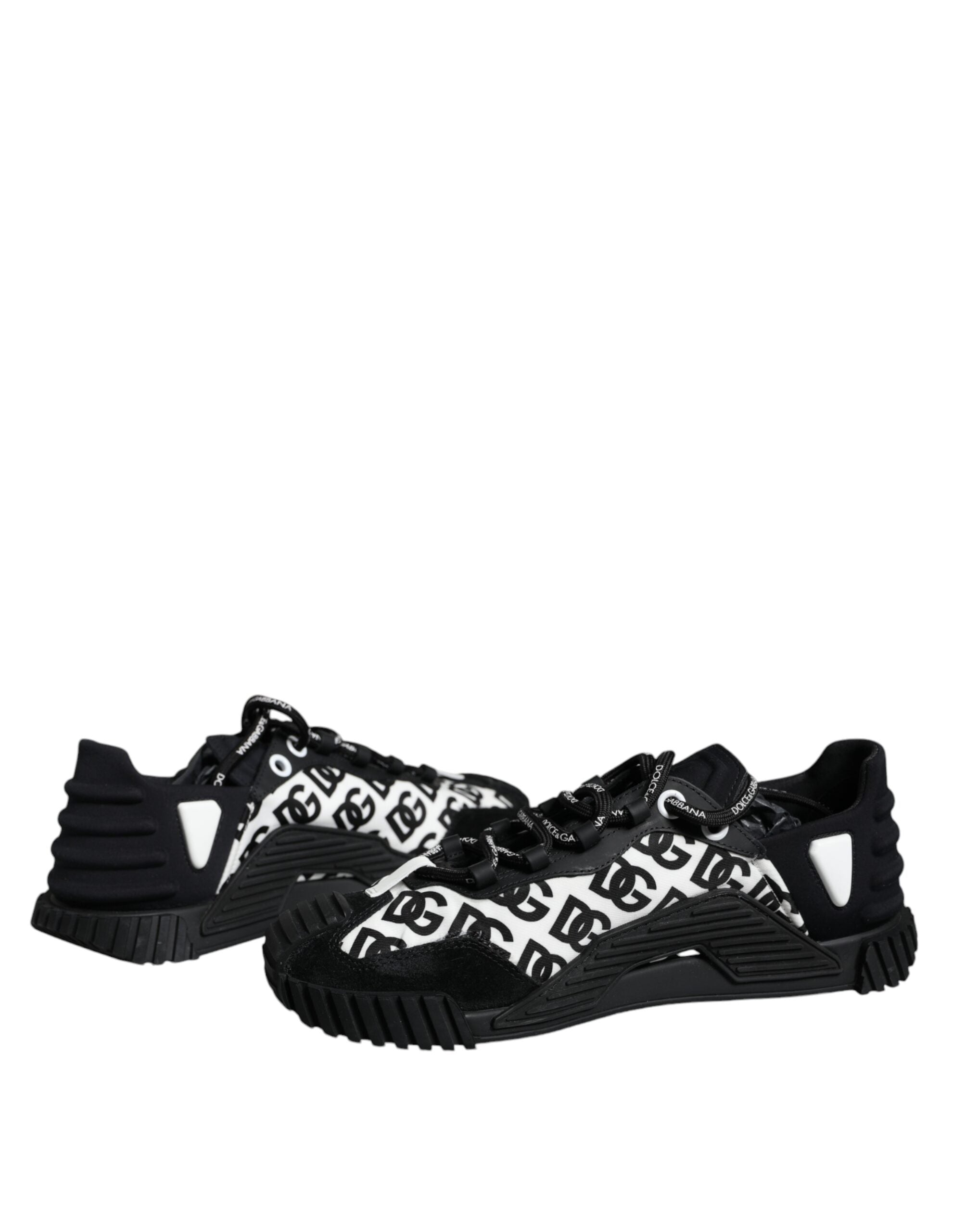 Dolce & Gabbana Black Logo Lace Up Low Top NS1 Sneakers Shoes