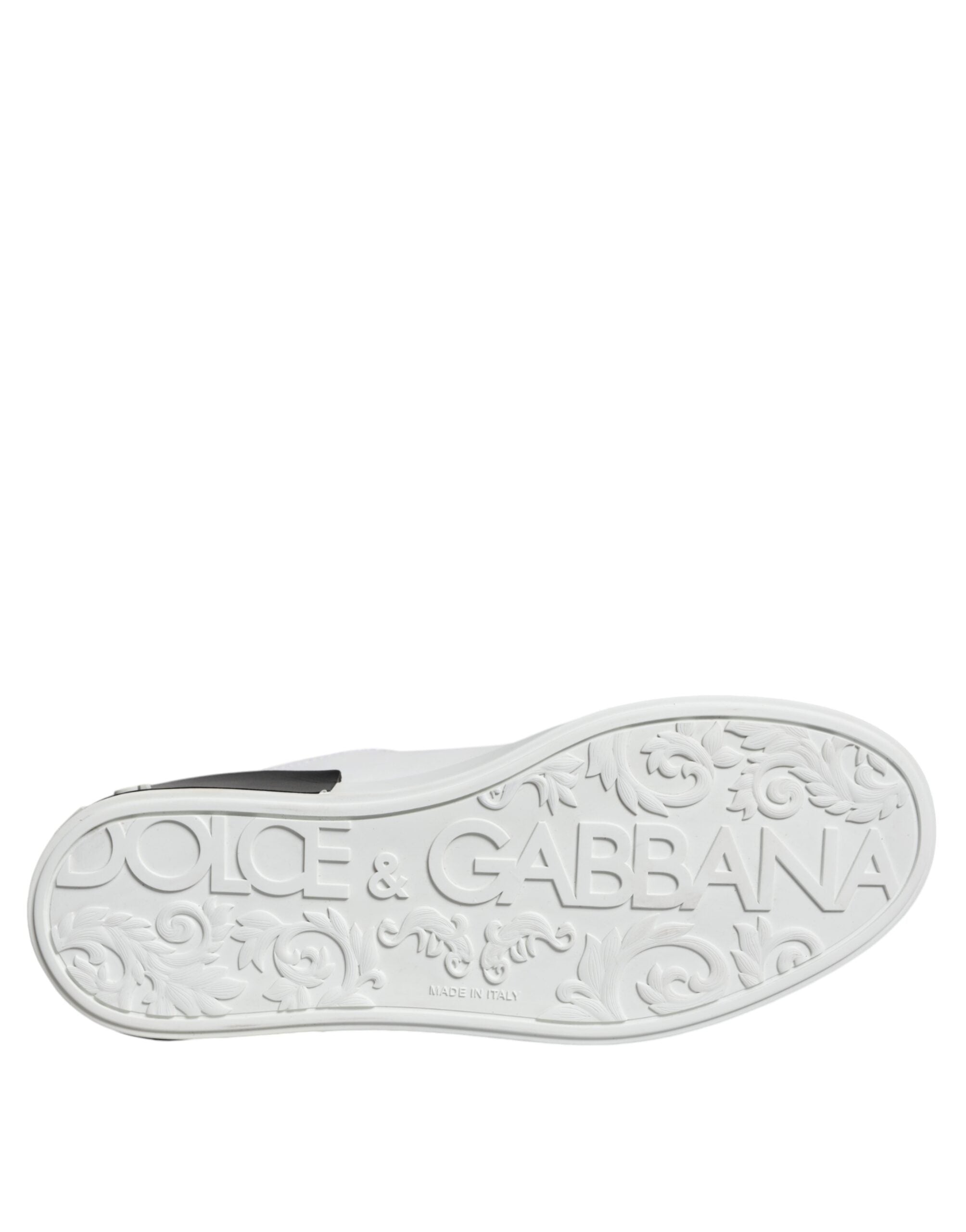 Dolce & Gabbana Μαύρα Δερμάτινα Παπούτσια Logo Portofino Sneaker