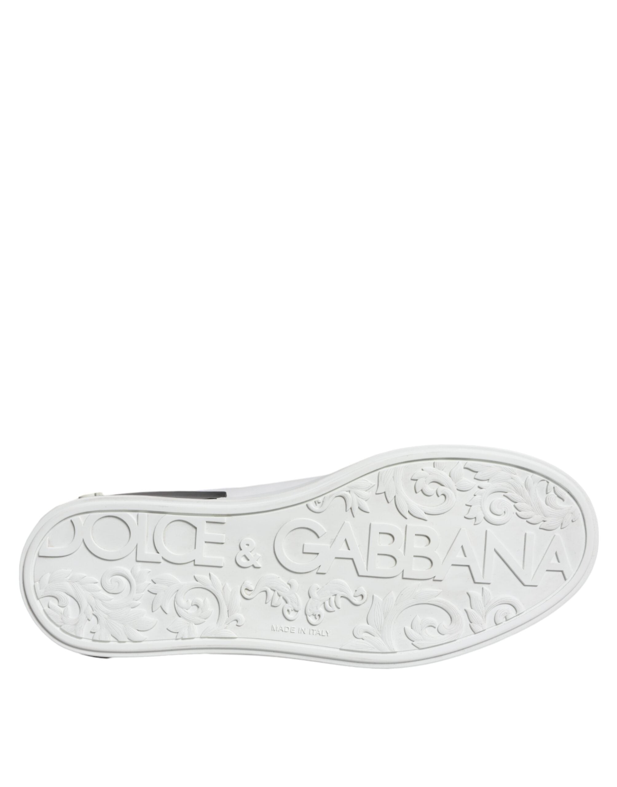 Dolce & Gabbana Μαύρα Δερμάτινα Παπούτσια Logo Portofino Sneaker