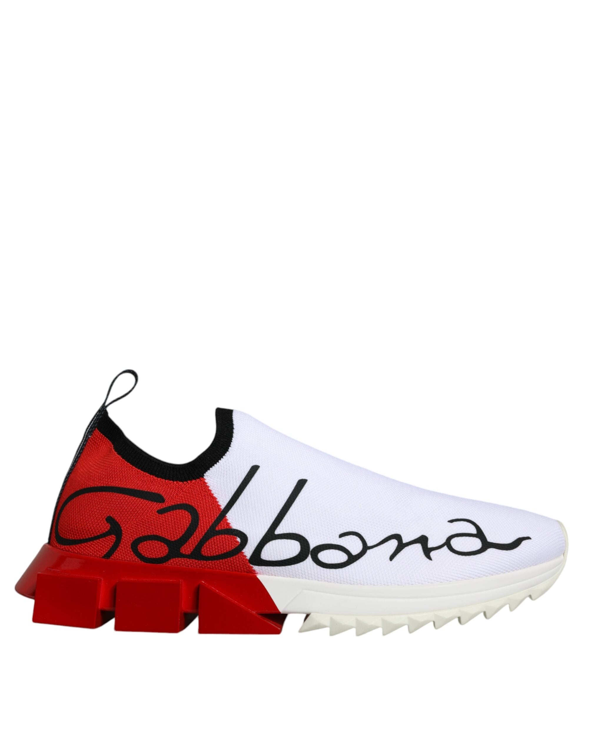 Dolce & Gabbana White Red Low Top Sorrento Men Sneakers Shoes