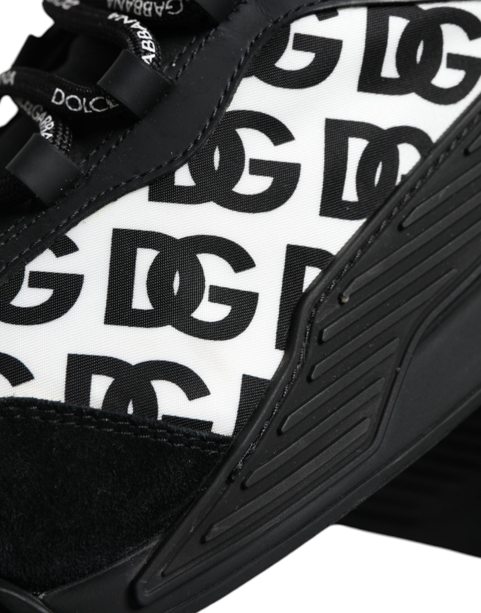 Dolce & Gabbana Μαύρα Logo Lace Up Χαμηλά Sneaker NS1 Παπούτσια