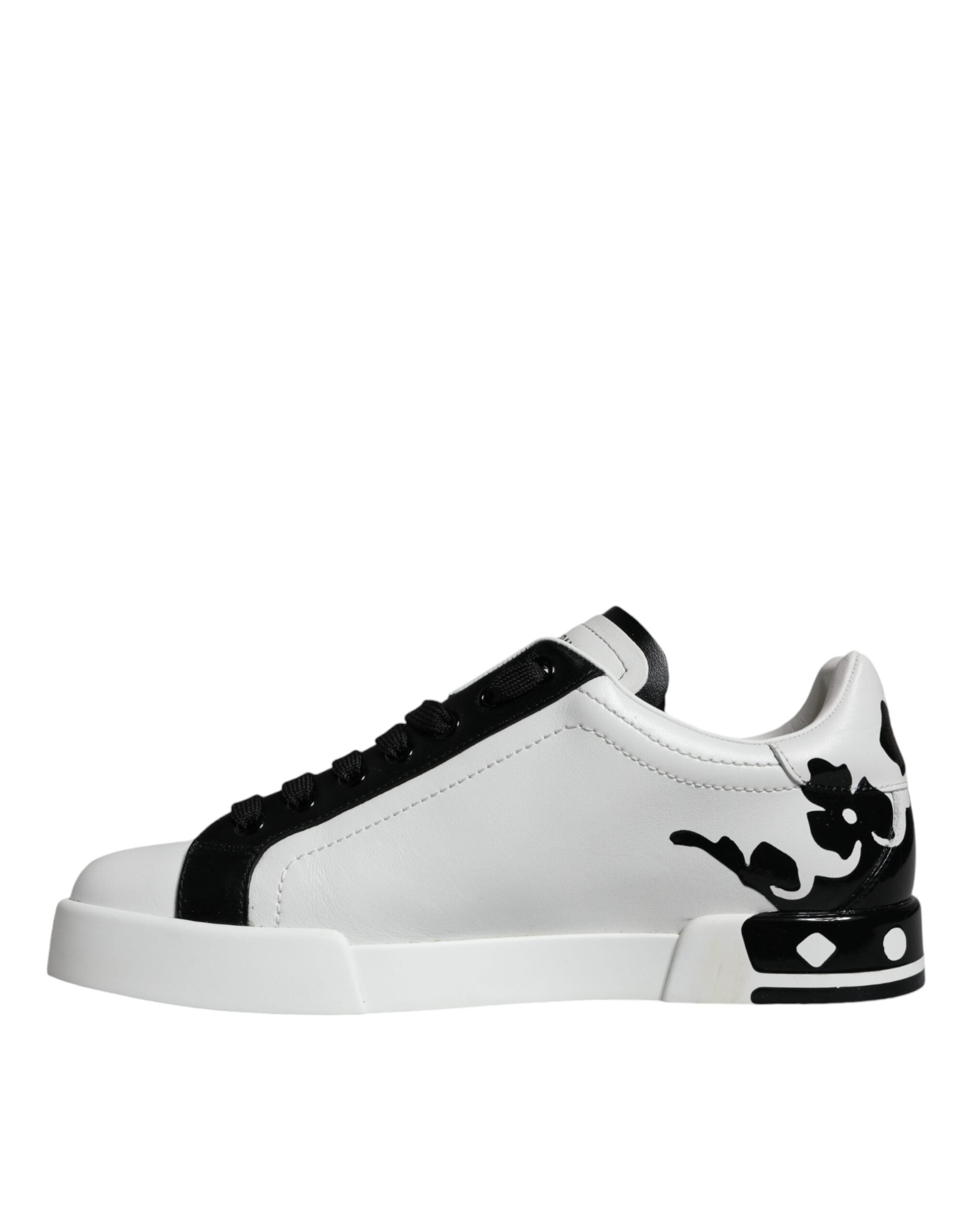 Dolce & Gabbana Δερμάτινα Μαύρα Λευκά Crown Milano Sneakers Παπούτσια