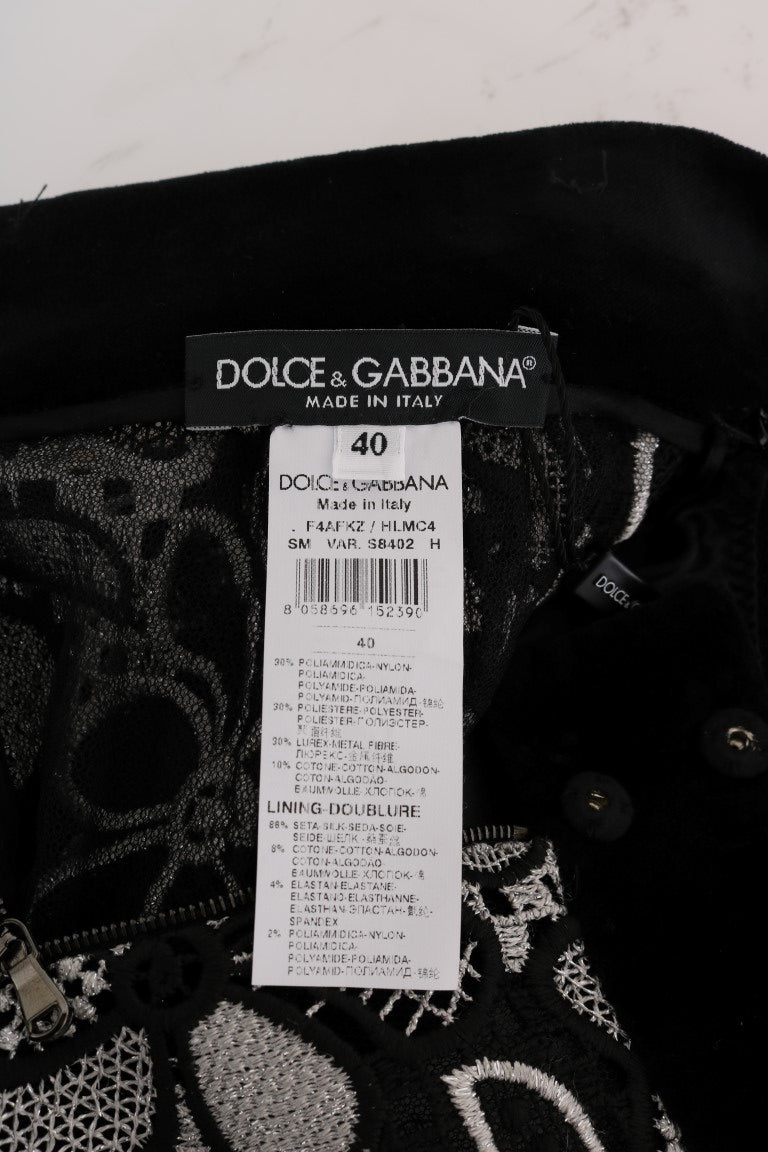 Κομψή μίνι φούστα από δαντέλα Dolce &amp; Gabbana με κρυστάλλινες λεπτομέρειες