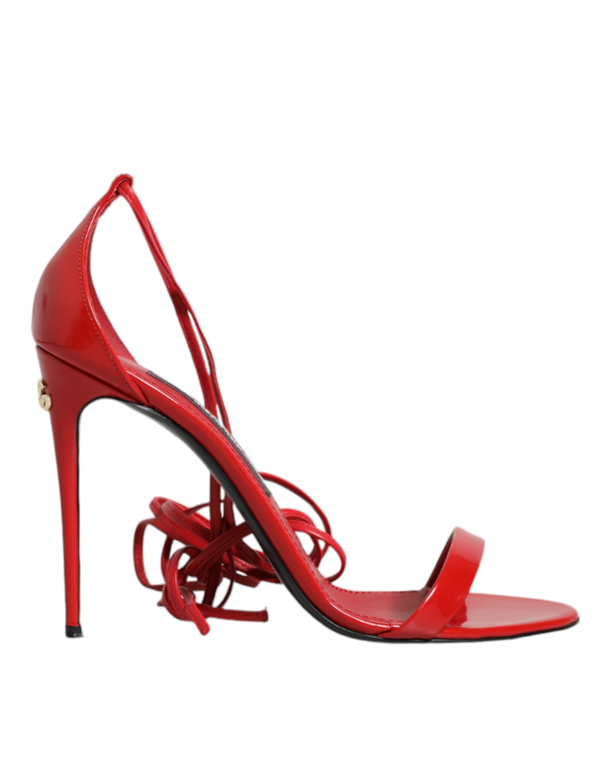 Dolce & Gabbana Red Leather Keira High Heels Sandals Shoes