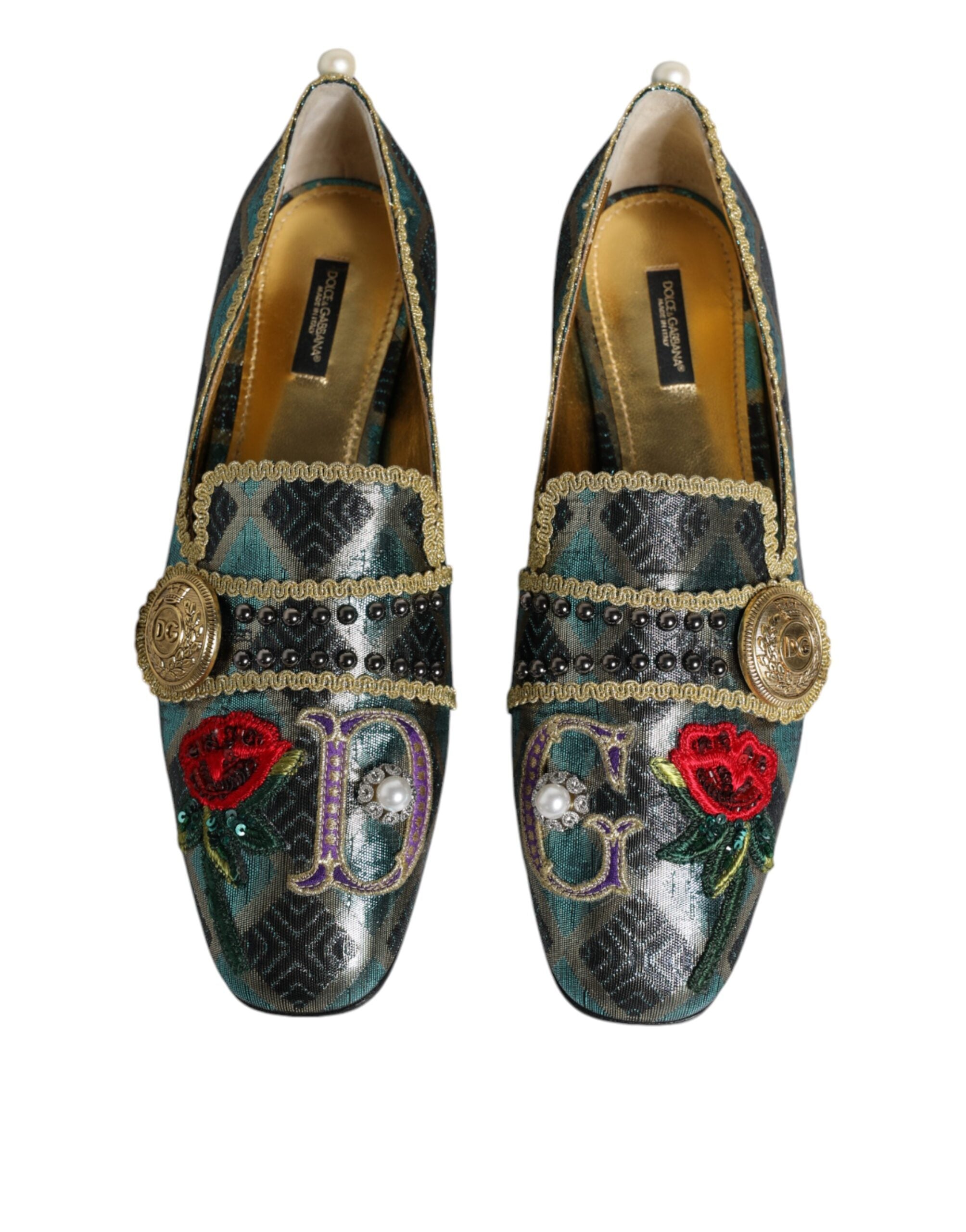 Dolce & Gabbana Πολύχρωμα Ζακάρ Διακοσμημένα Loafers Παπούτσια