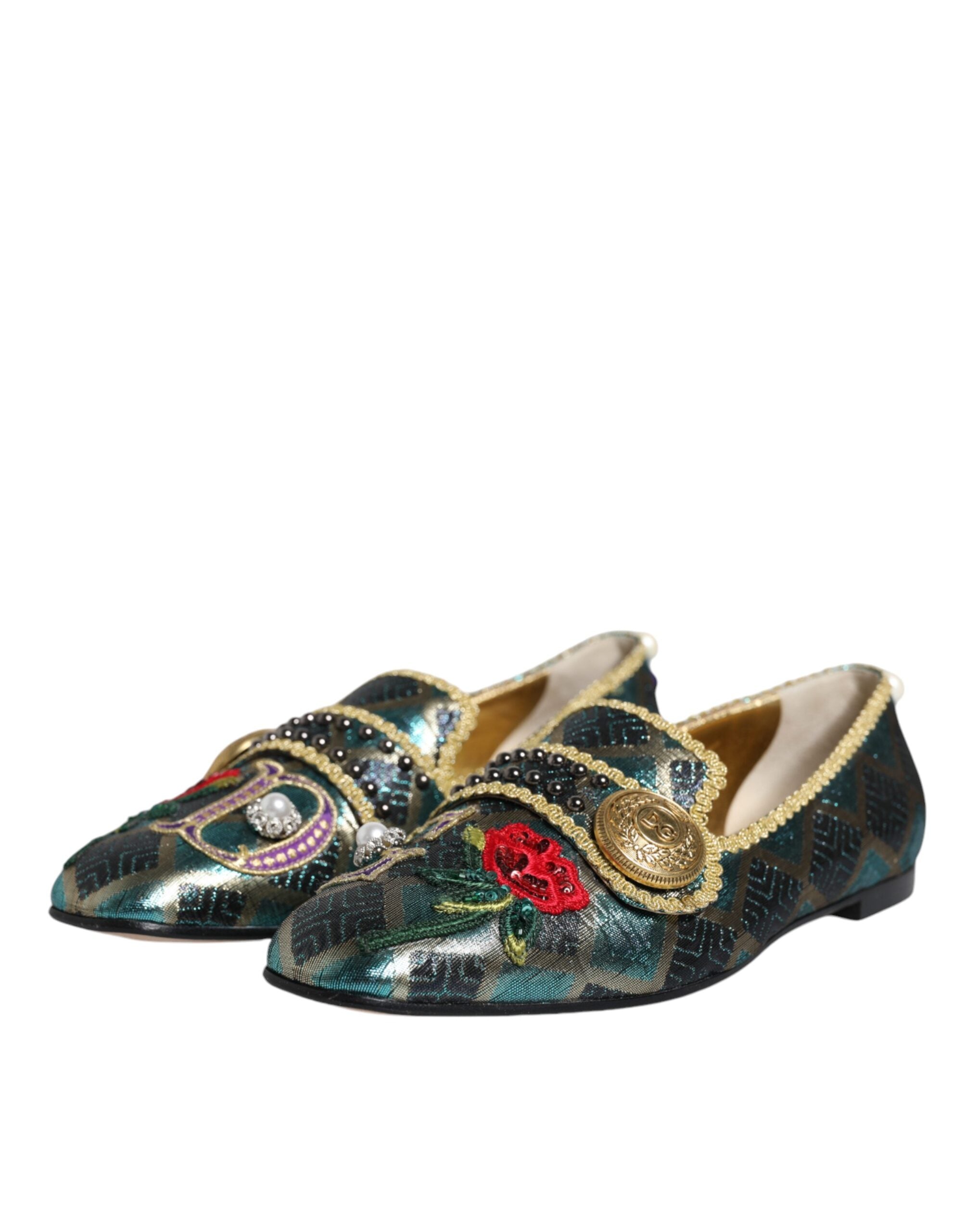 Dolce & Gabbana Πολύχρωμα Ζακάρ Διακοσμημένα Loafers Παπούτσια