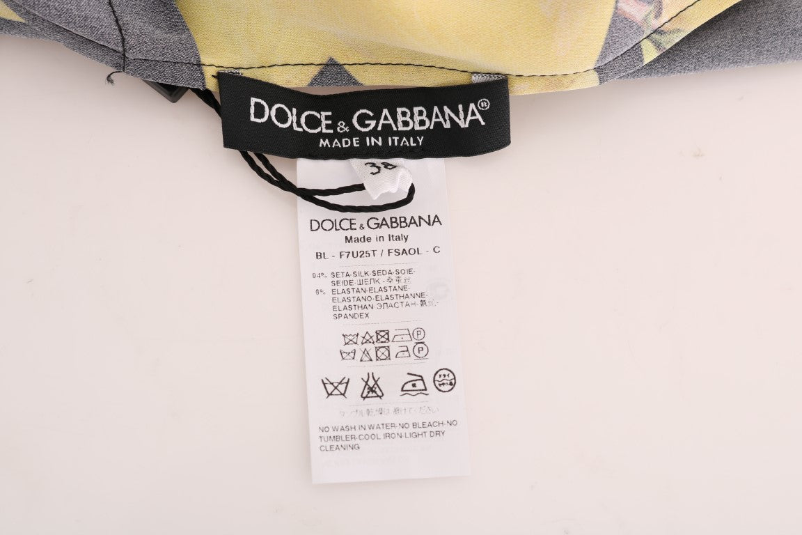 Dolce &amp; Gabbana Σικελική μπλούζα με λεμόνι από μετάξι