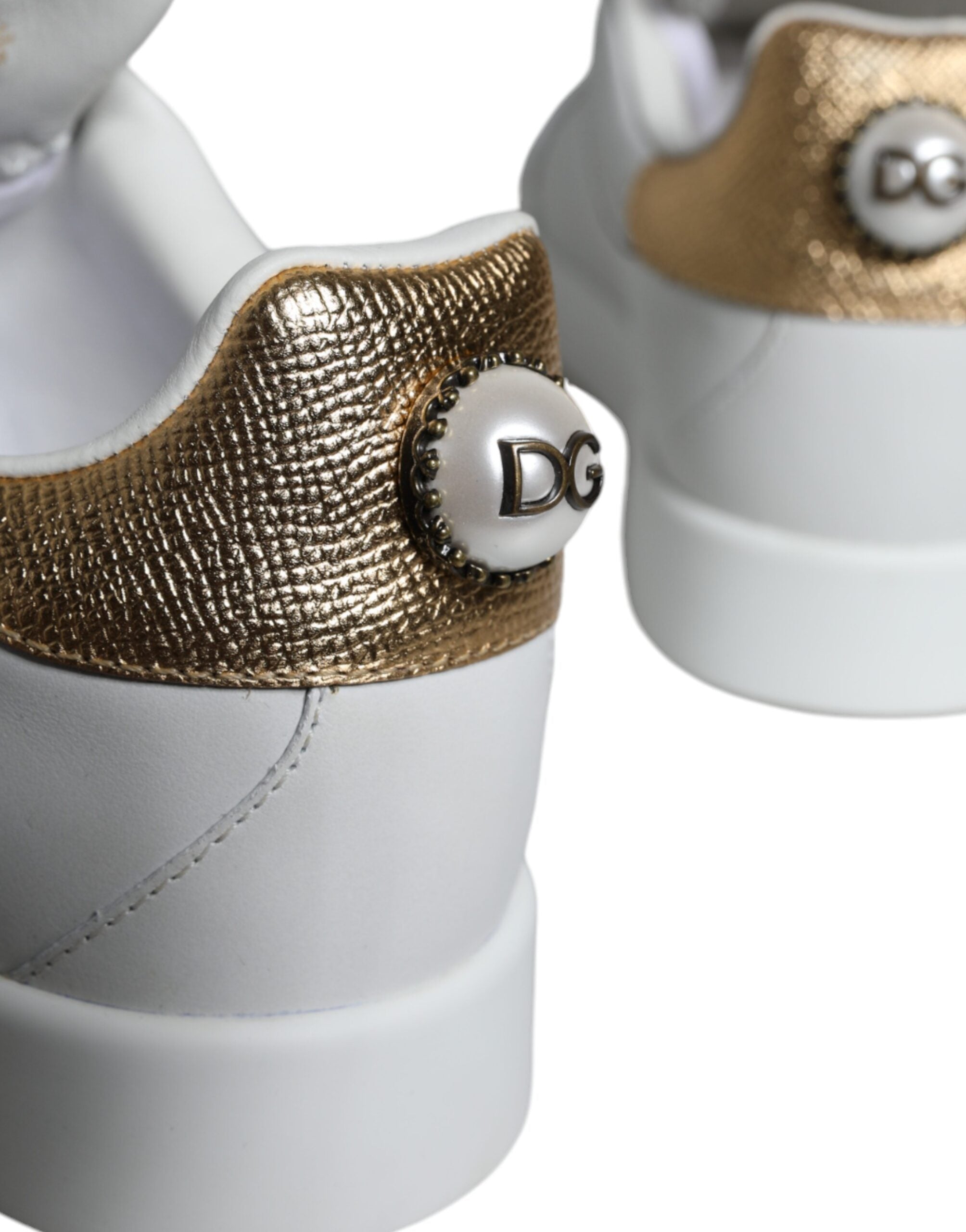 Dolce & Gabbana Λευκά Δερμάτινα Sneakers Portofino Low Top Παπούτσια