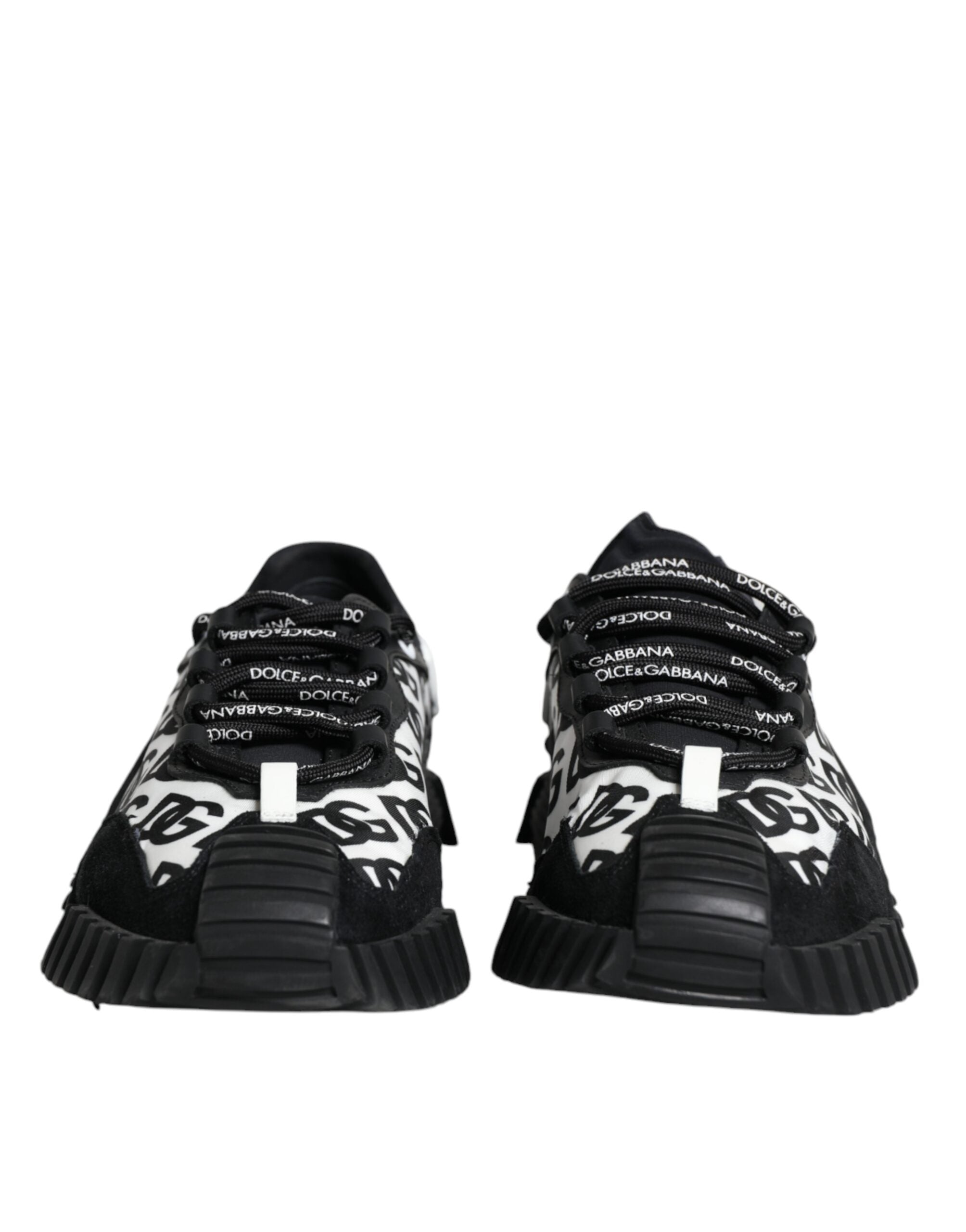 Dolce & Gabbana Black Logo Lace Up Low Top NS1 Sneakers Shoes