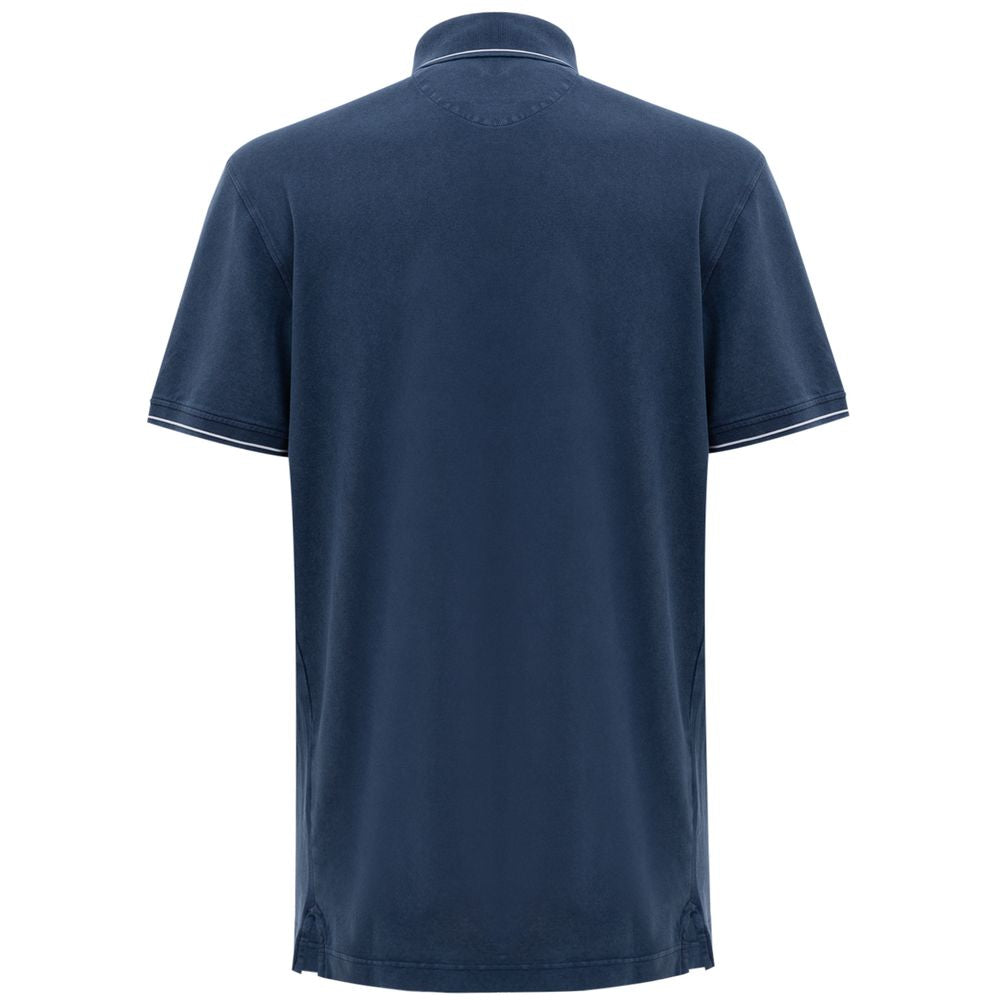 Corneliani Μπλε Βαμβακερό Polo Shirt