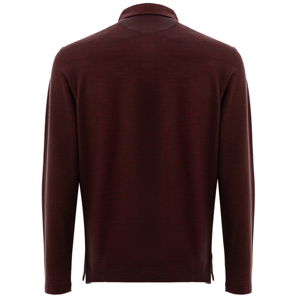 Corneliani Bordeaux Wool Polo Shirt