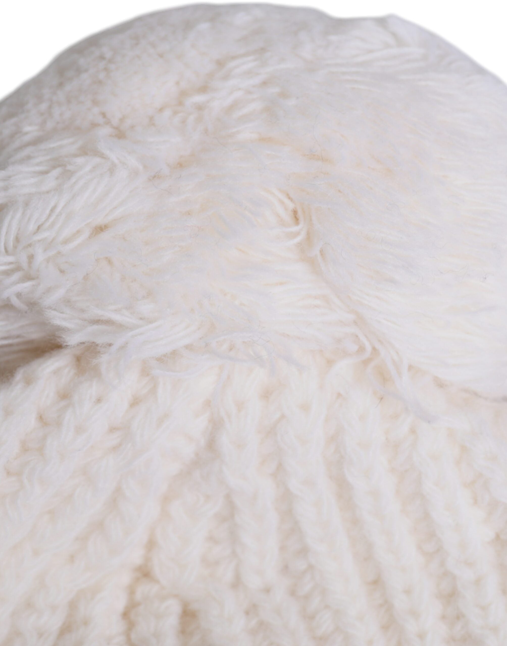 Dolce & Gabbana White Wool Fur Ball Princess Winter Hat