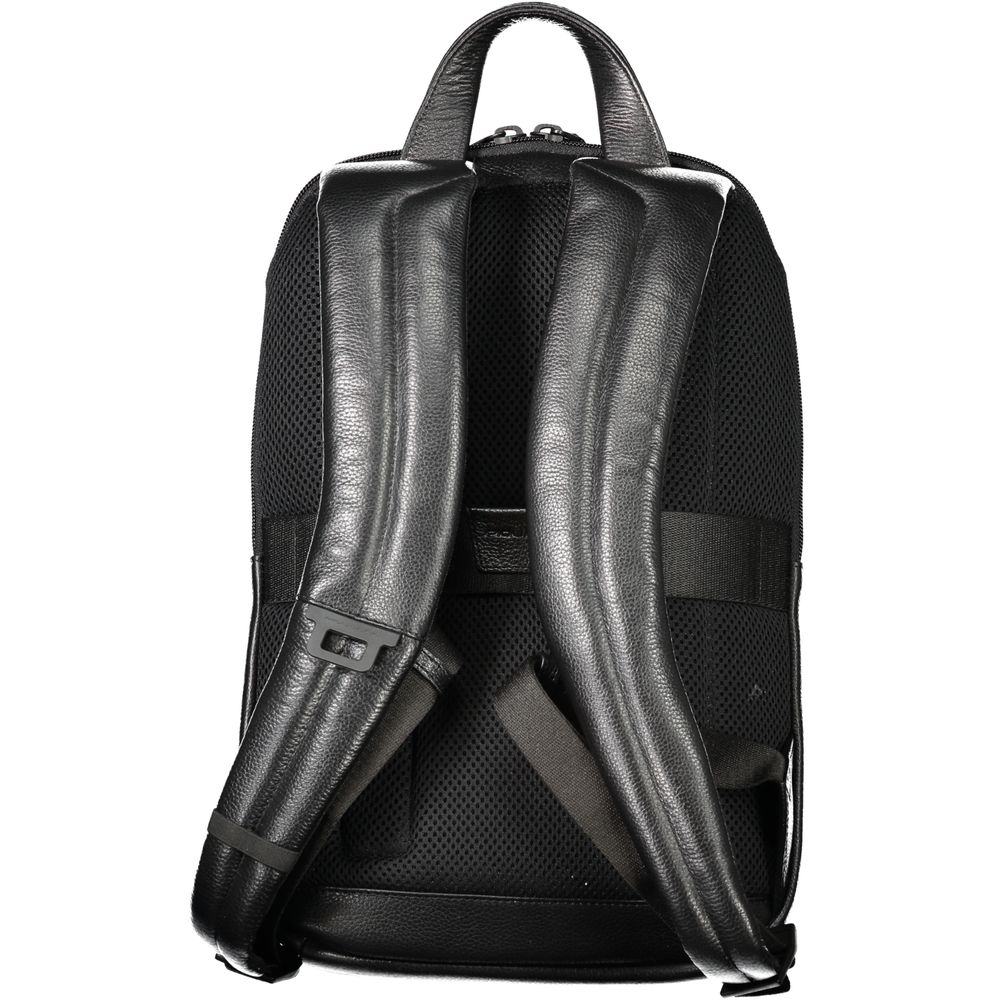 Piquadro Black Leather Backpack