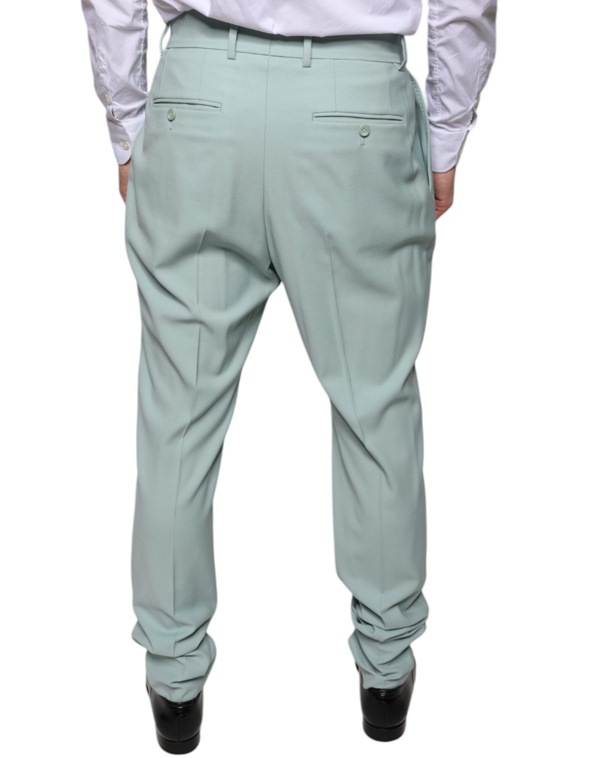 Dolce & Gabbana Mint Green Cotton Dress Pants