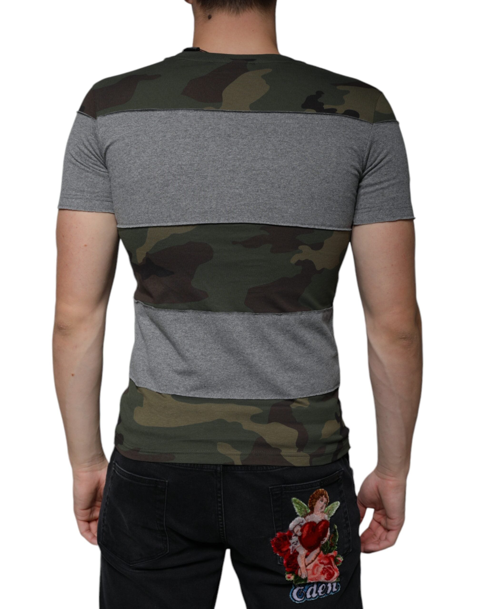 Dolce & Gabbana Πολύχρωμο Παραλλαγής Βαμβακερό Crew Neck T-shirt