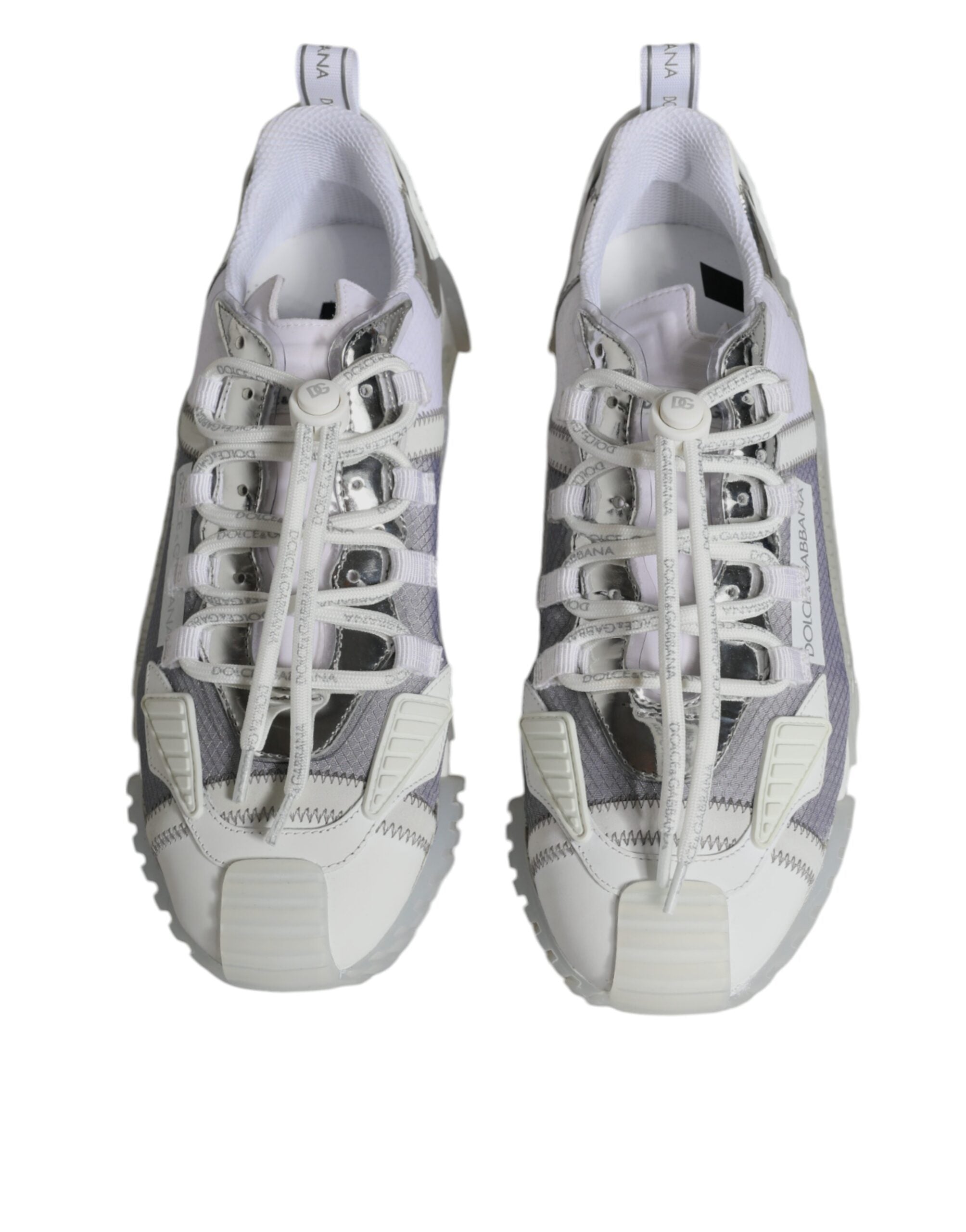 Dolce & Gabbana White Silver Χαμηλά NS1 Sneakers Παπούτσια