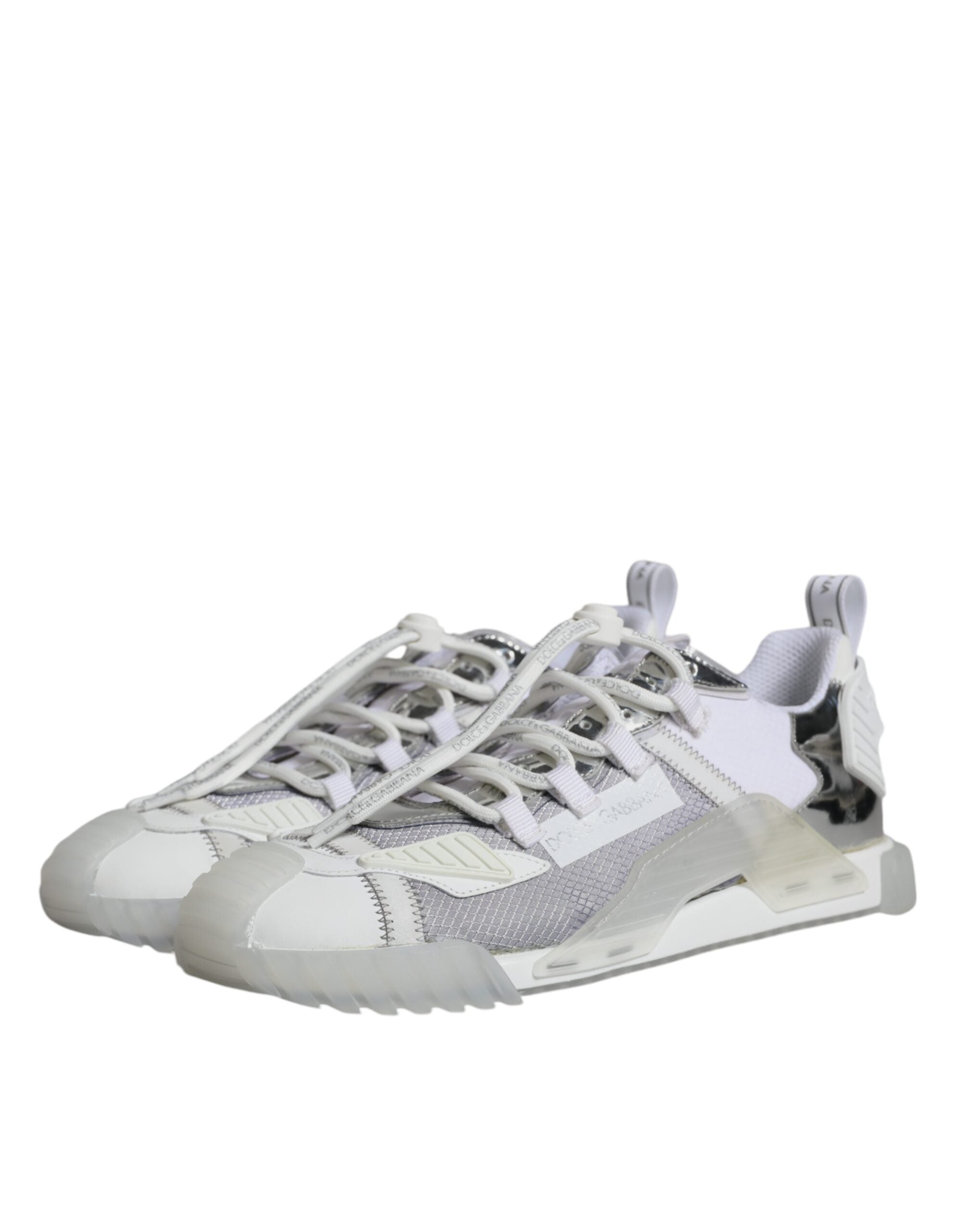 Dolce & Gabbana White Silver Χαμηλά NS1 Sneakers Παπούτσια