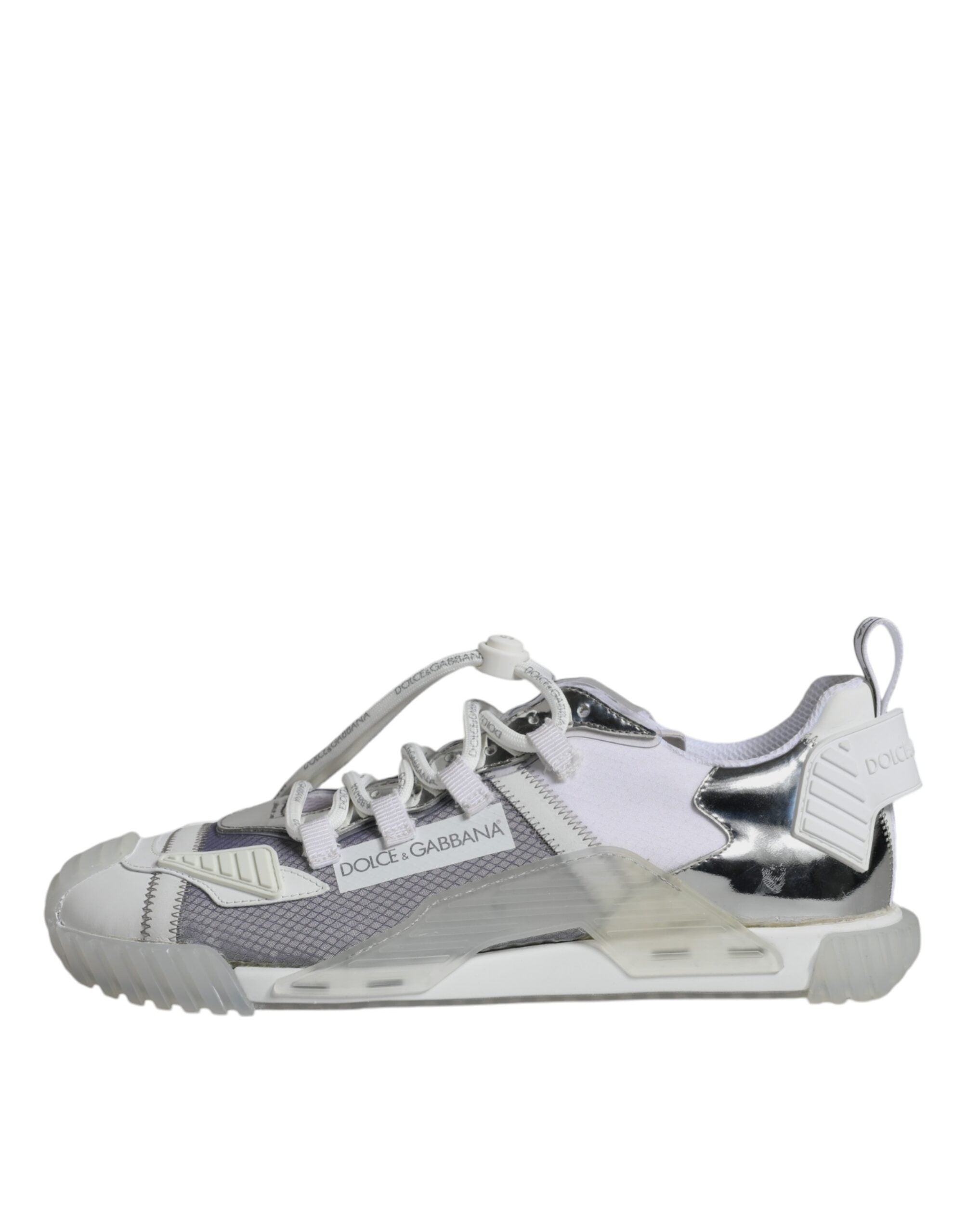 Dolce & Gabbana White Silver Χαμηλά NS1 Sneakers Παπούτσια