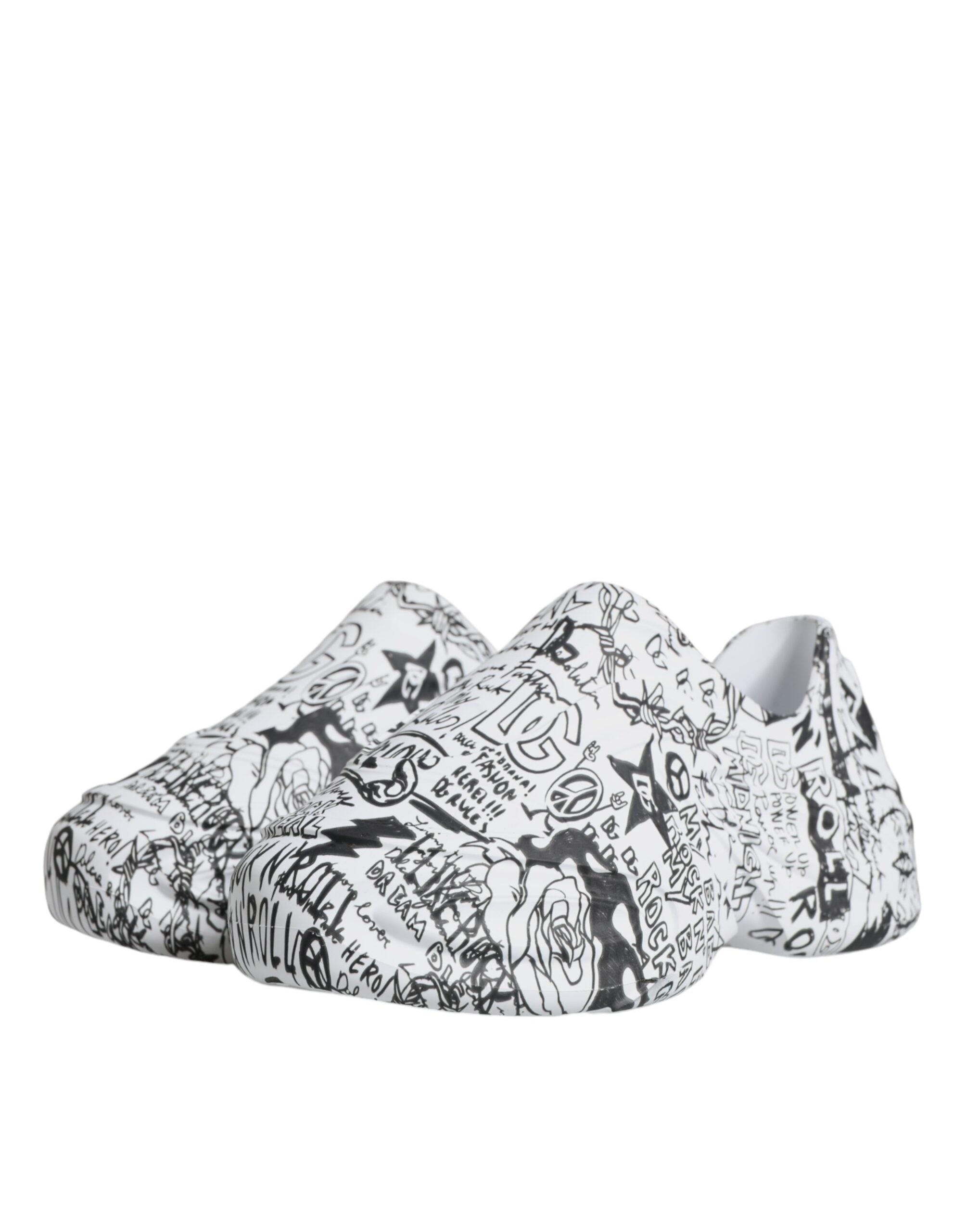 Dolce & Gabbana Άσπρα Μαύρα Graffiti Daymaster Sneakers Παπούτσια