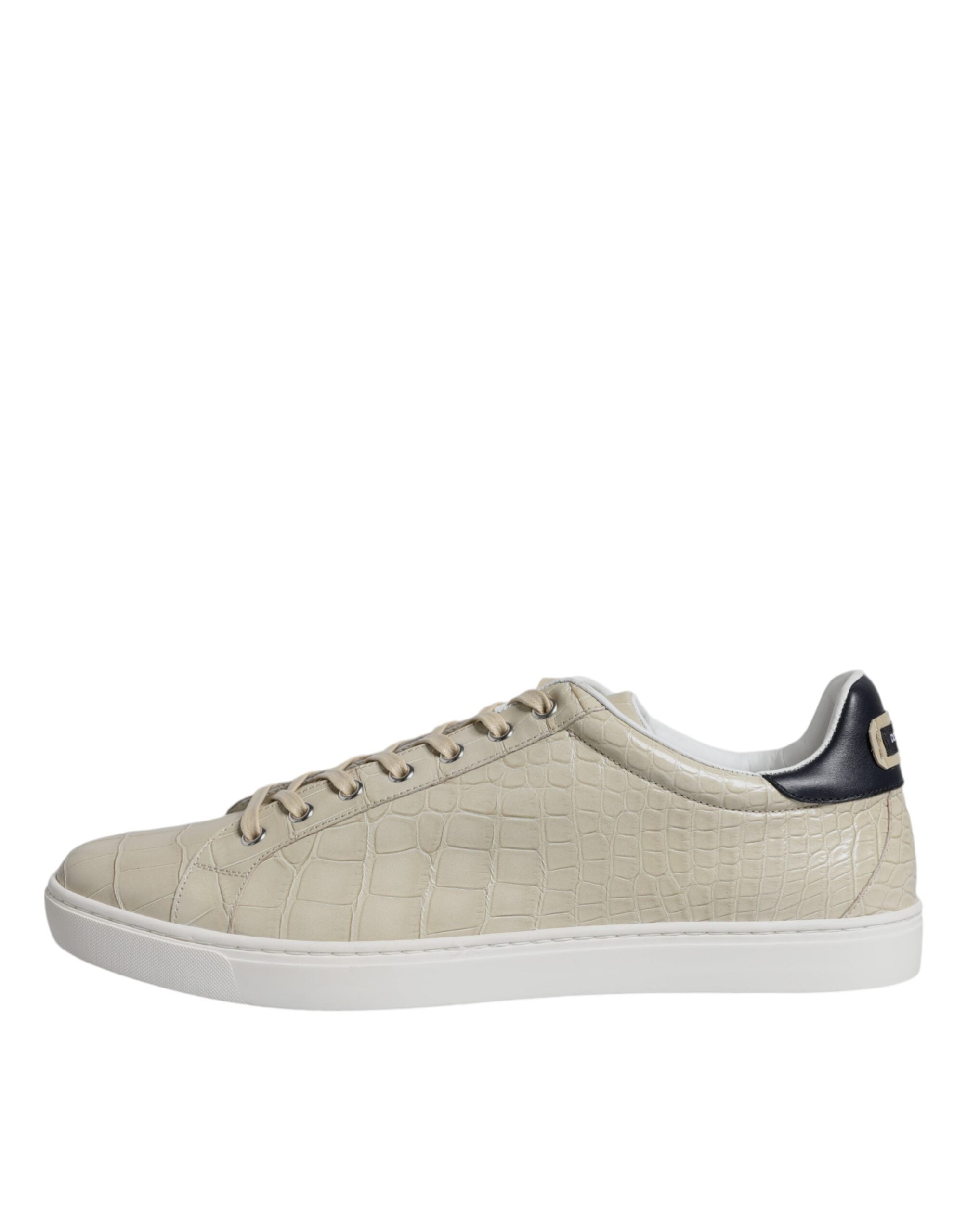 Dolce & Gabbana Beige London Leather Low Top Sneakers Shoes