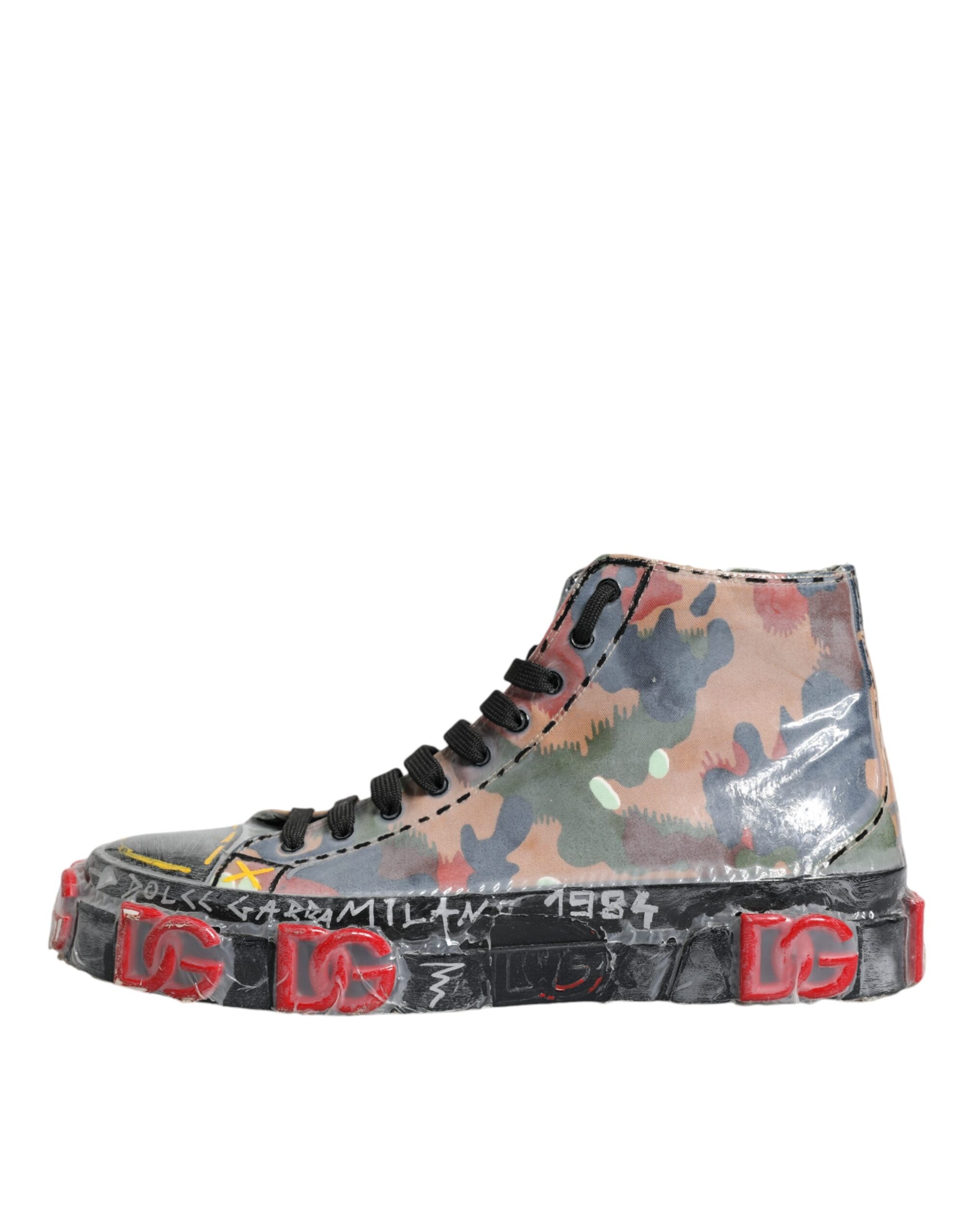 Dolce & Gabbana Πολύχρωμα Καμουφλάζ High Top Αθλητικά Παπούτσια