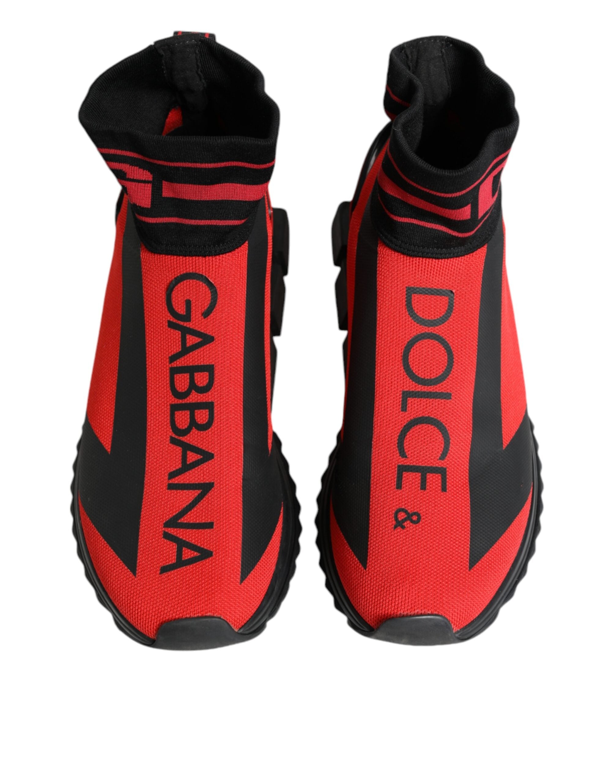 Dolce & Gabbana Κόκκινα Μαύρα Ψηλά Sneakers Sorrento