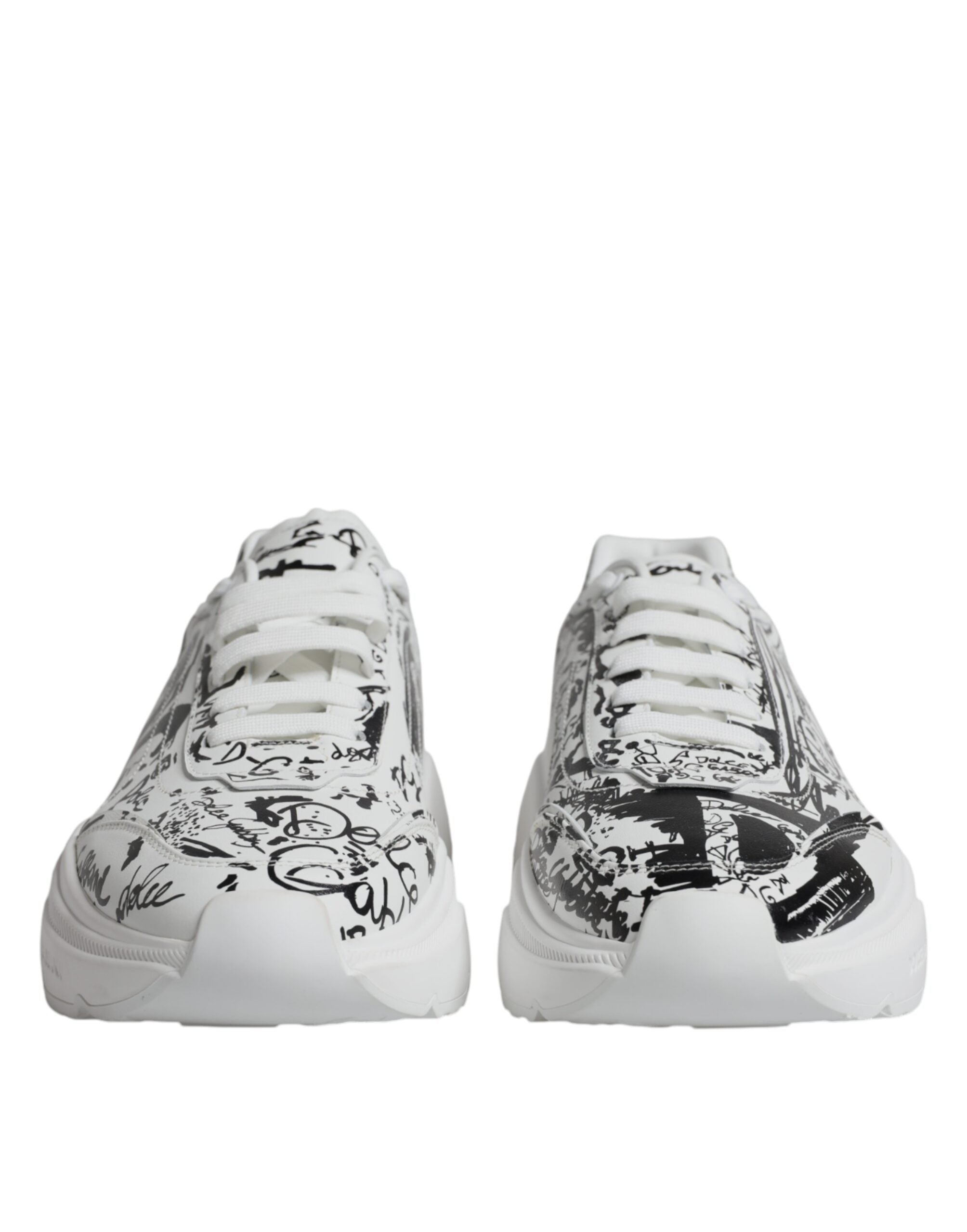 Dolce & Gabbana Λευκά Μαύρα Graffiti Daymaster Sneakers Παπούτσια