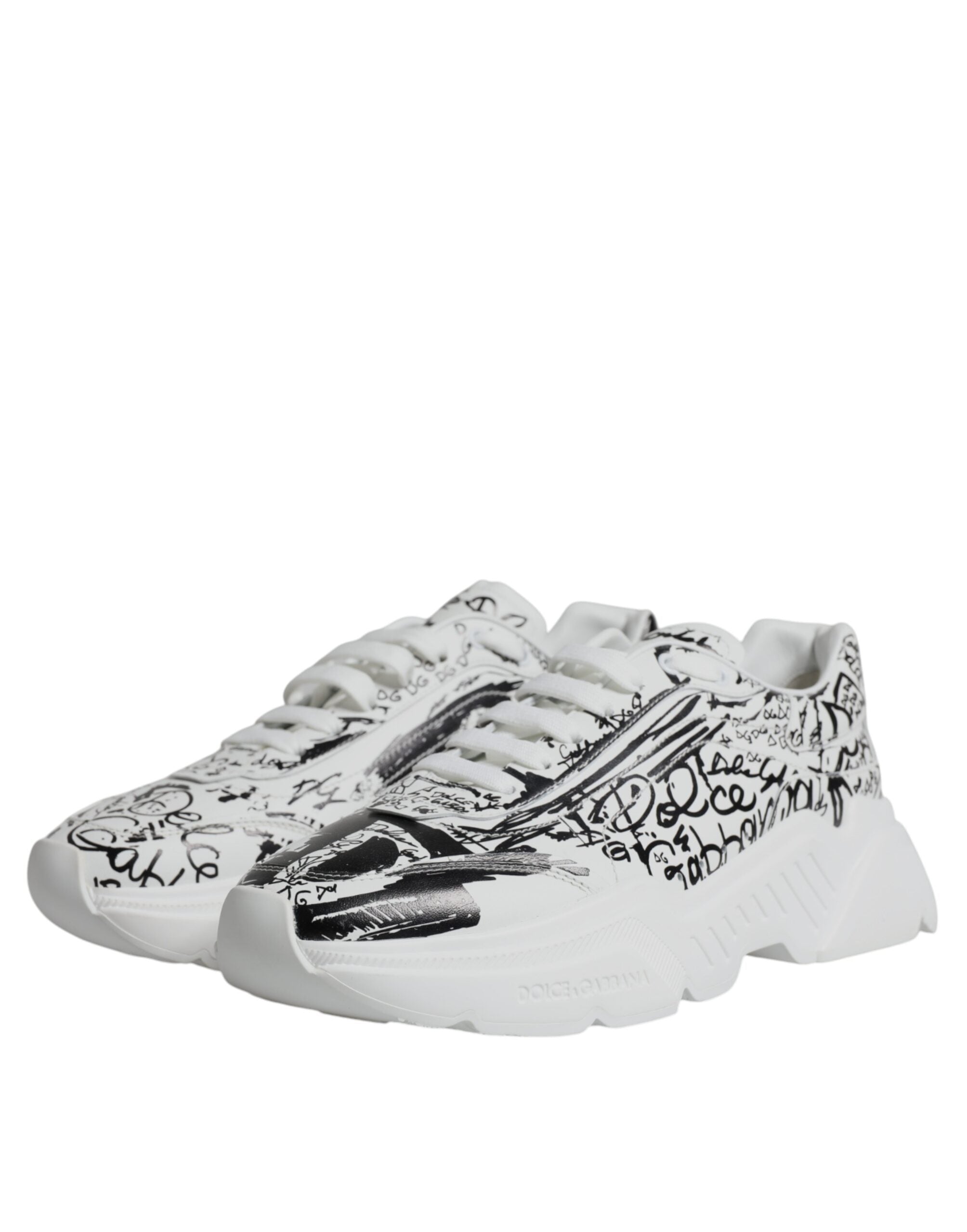 Dolce & Gabbana Λευκά Μαύρα Graffiti Daymaster Sneakers Παπούτσια